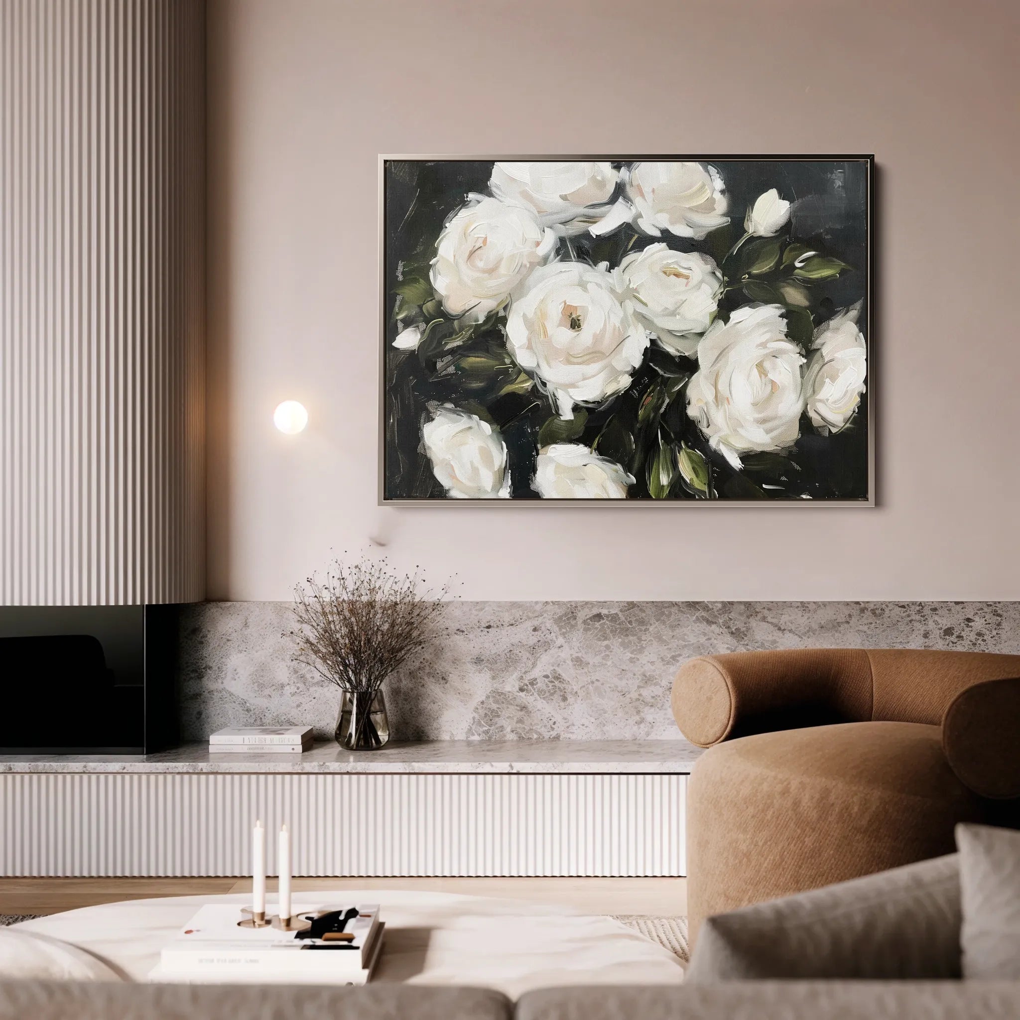 Floral 860 Canvas Art 18" x 24" / 45 x 60 cm / Black