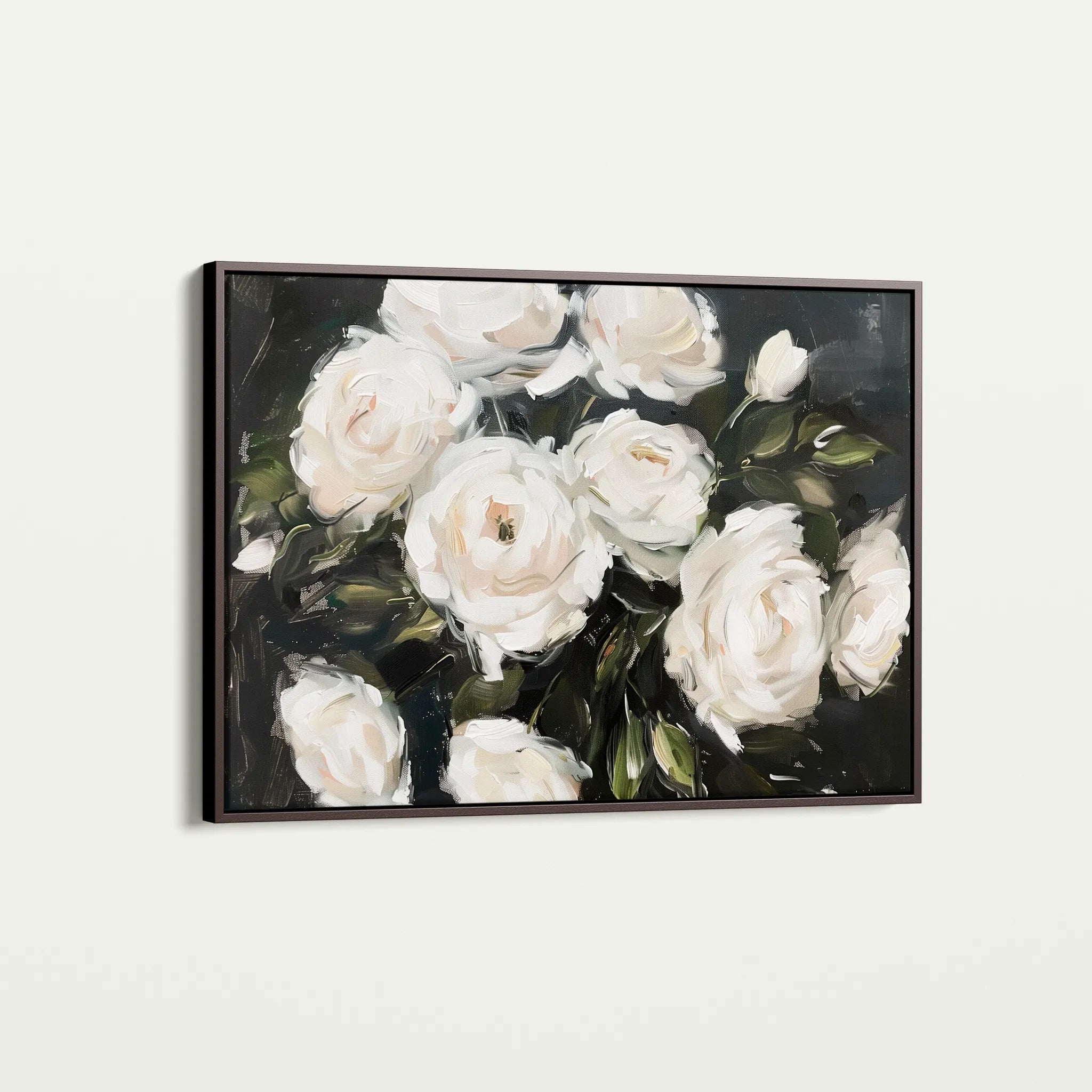 Floral 860 Canvas Art 18" x 24" / 45 x 60 cm / Black