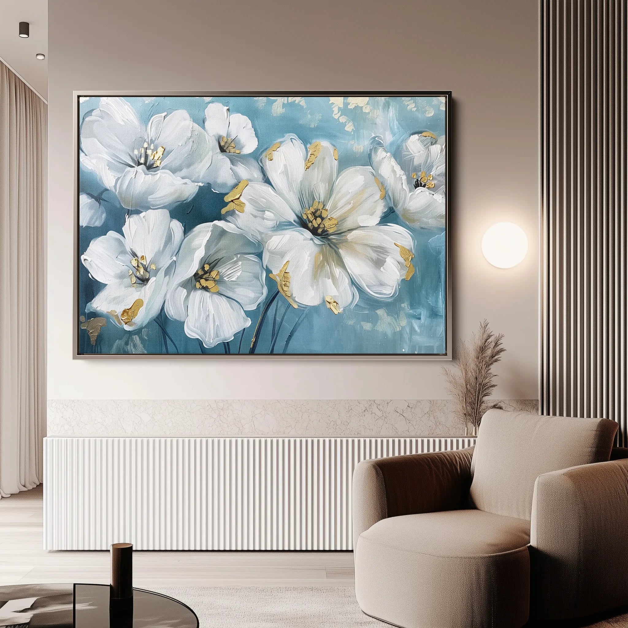 Floral 861 Canvas Art 18" x 24" / 45 x 60 cm / Black
