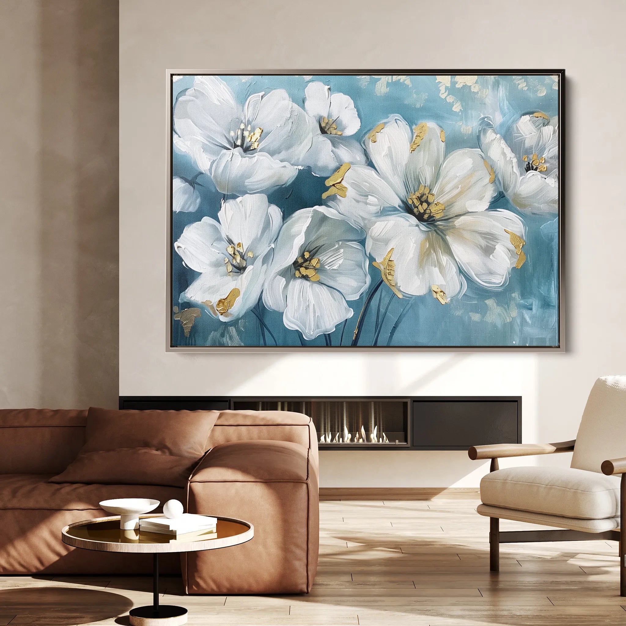 Floral 861 Canvas Art 18" x 24" / 45 x 60 cm / Black