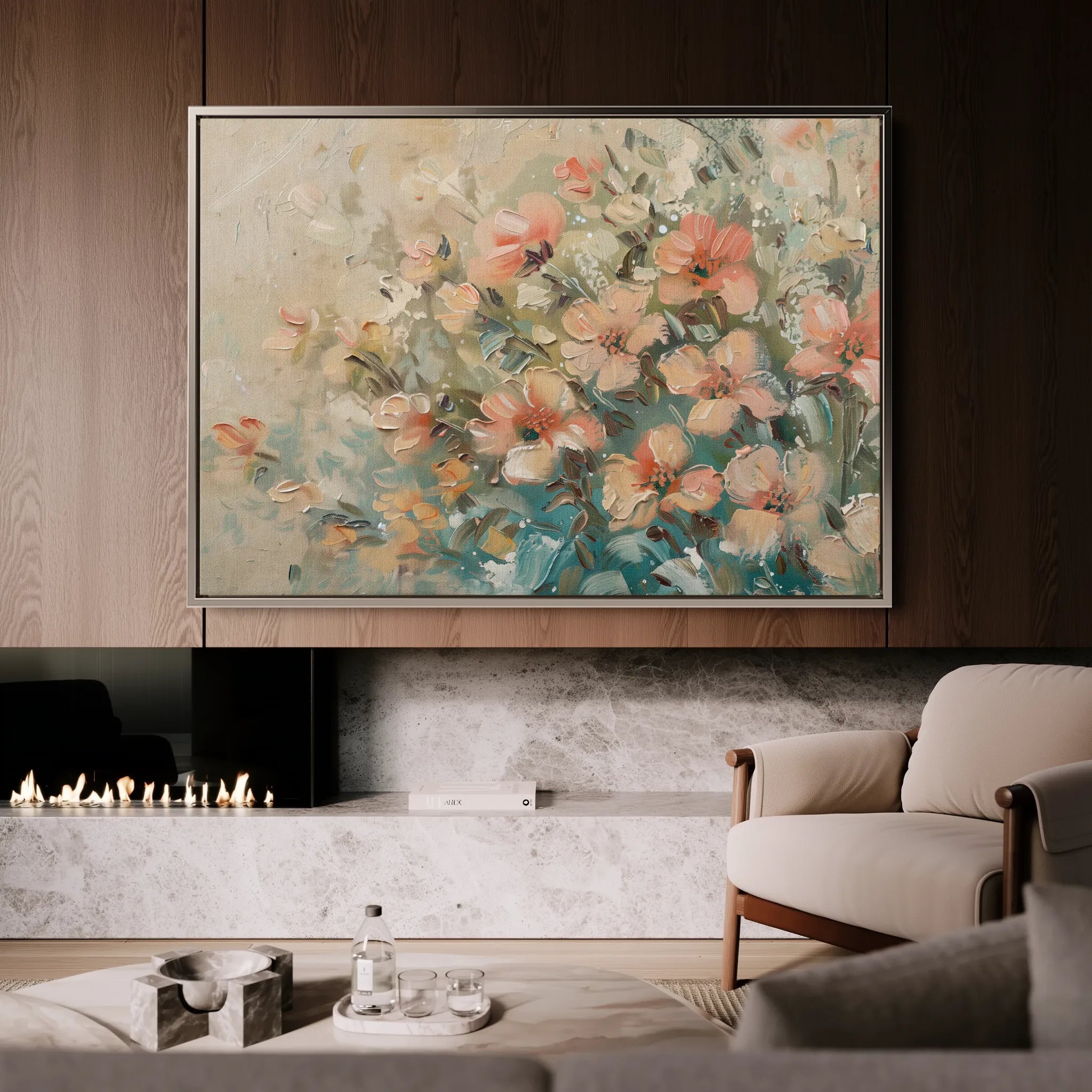 Floral 862 Canvas Art 18" x 24" / 45 x 60 cm / Black