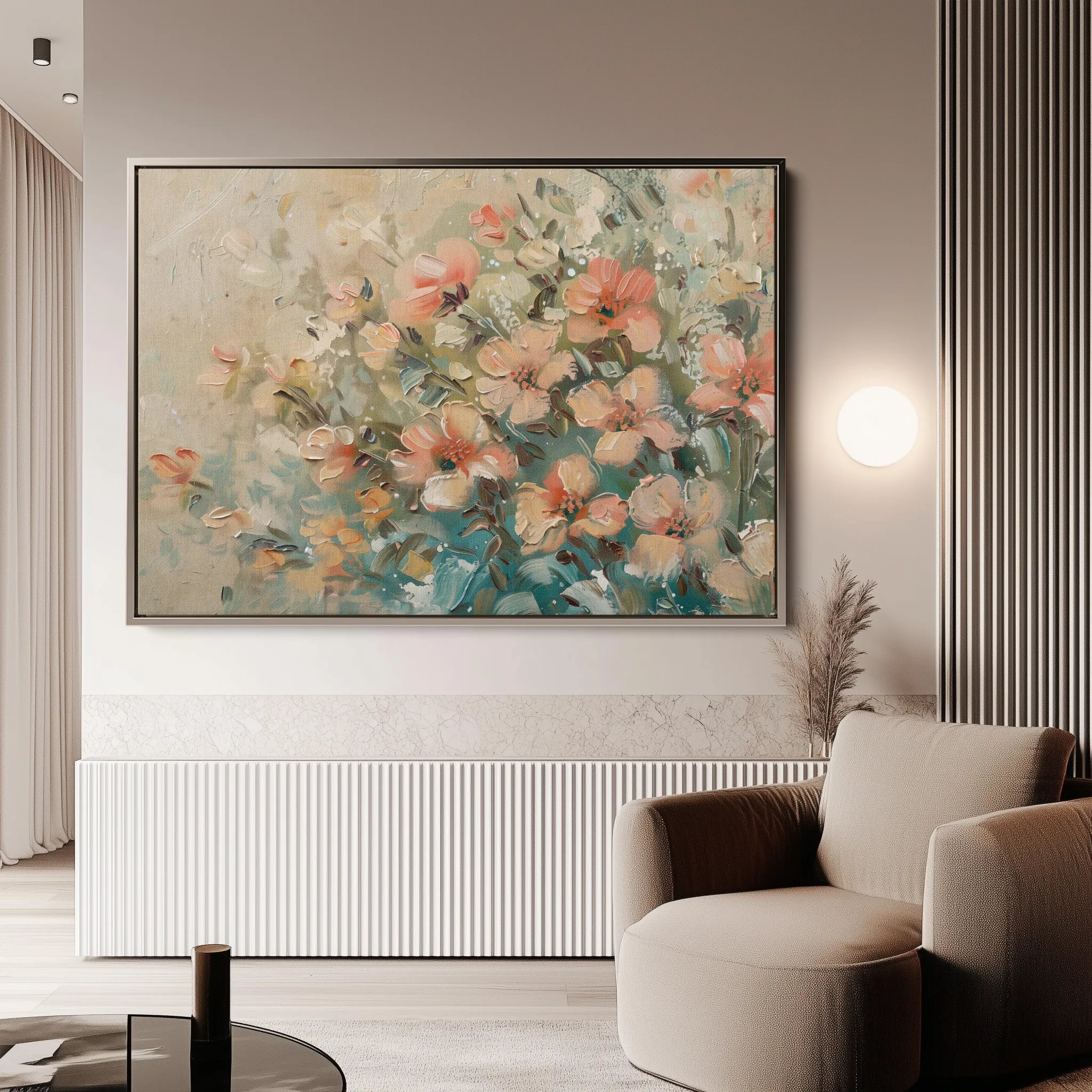 Floral 862 Canvas Art 18" x 24" / 45 x 60 cm / Black