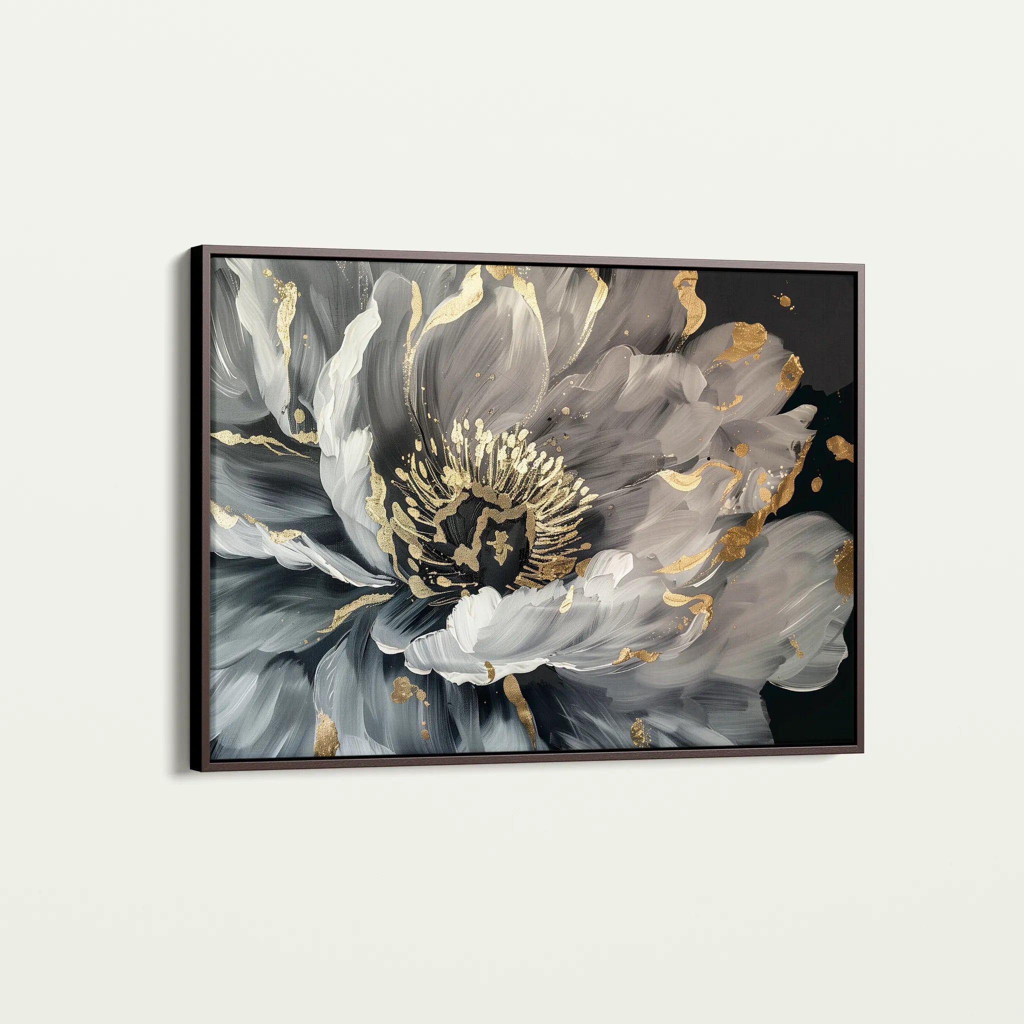 Floral 863 Canvas Art 18" x 24" / 45 x 60 cm / Black