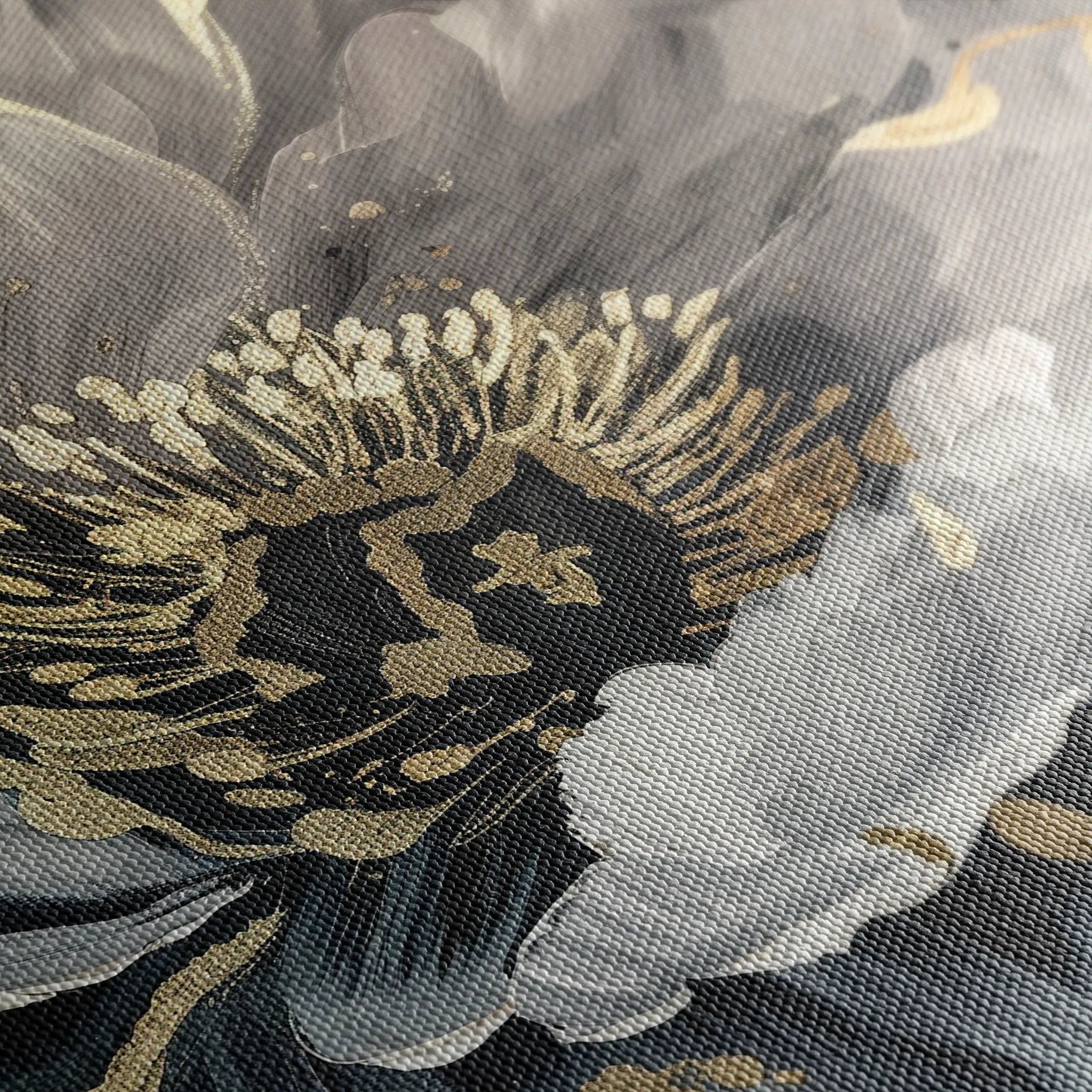 Floral 863 Canvas Art 18" x 24" / 45 x 60 cm / Black