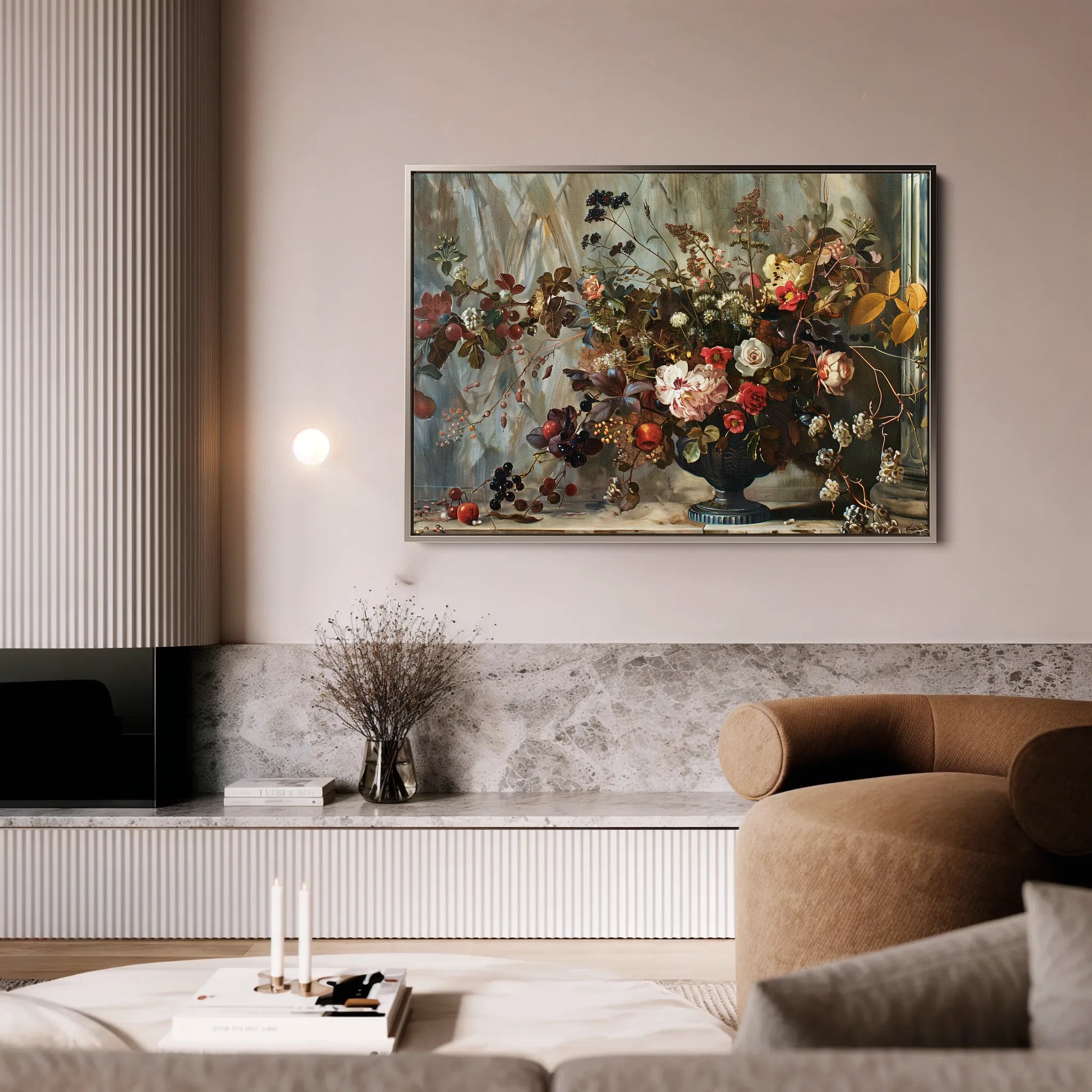 Floral 864 Canvas Art 18" x 24" / 45 x 60 cm / Black