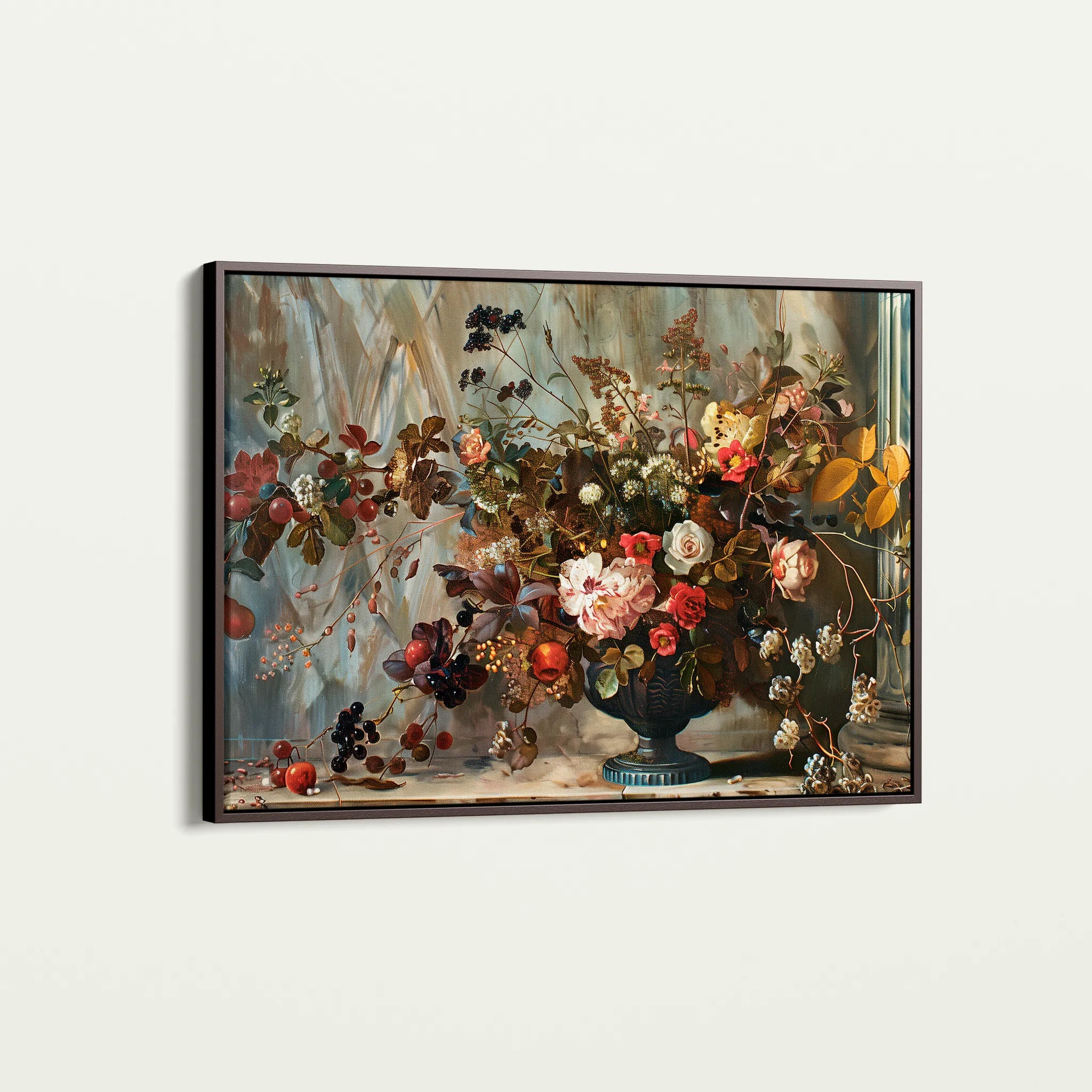 Floral 864 Canvas Art 18" x 24" / 45 x 60 cm / Black