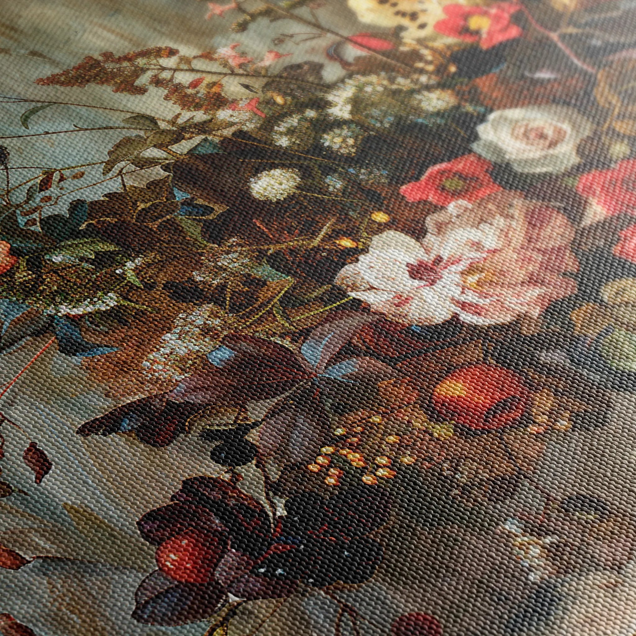 Floral 864 Canvas Art 18" x 24" / 45 x 60 cm / Black