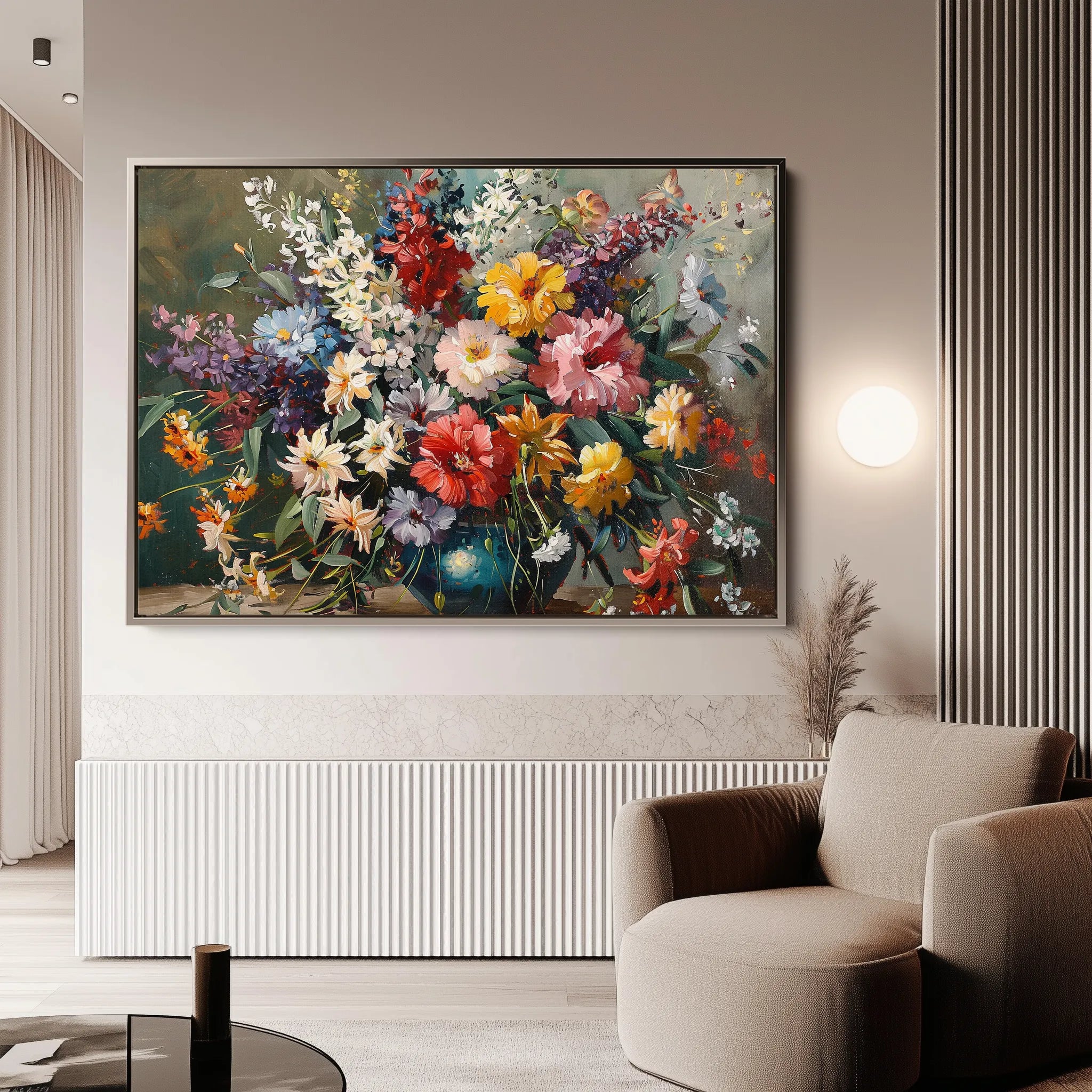 Floral 865 Canvas Art 18" x 24" / 45 x 60 cm / Black
