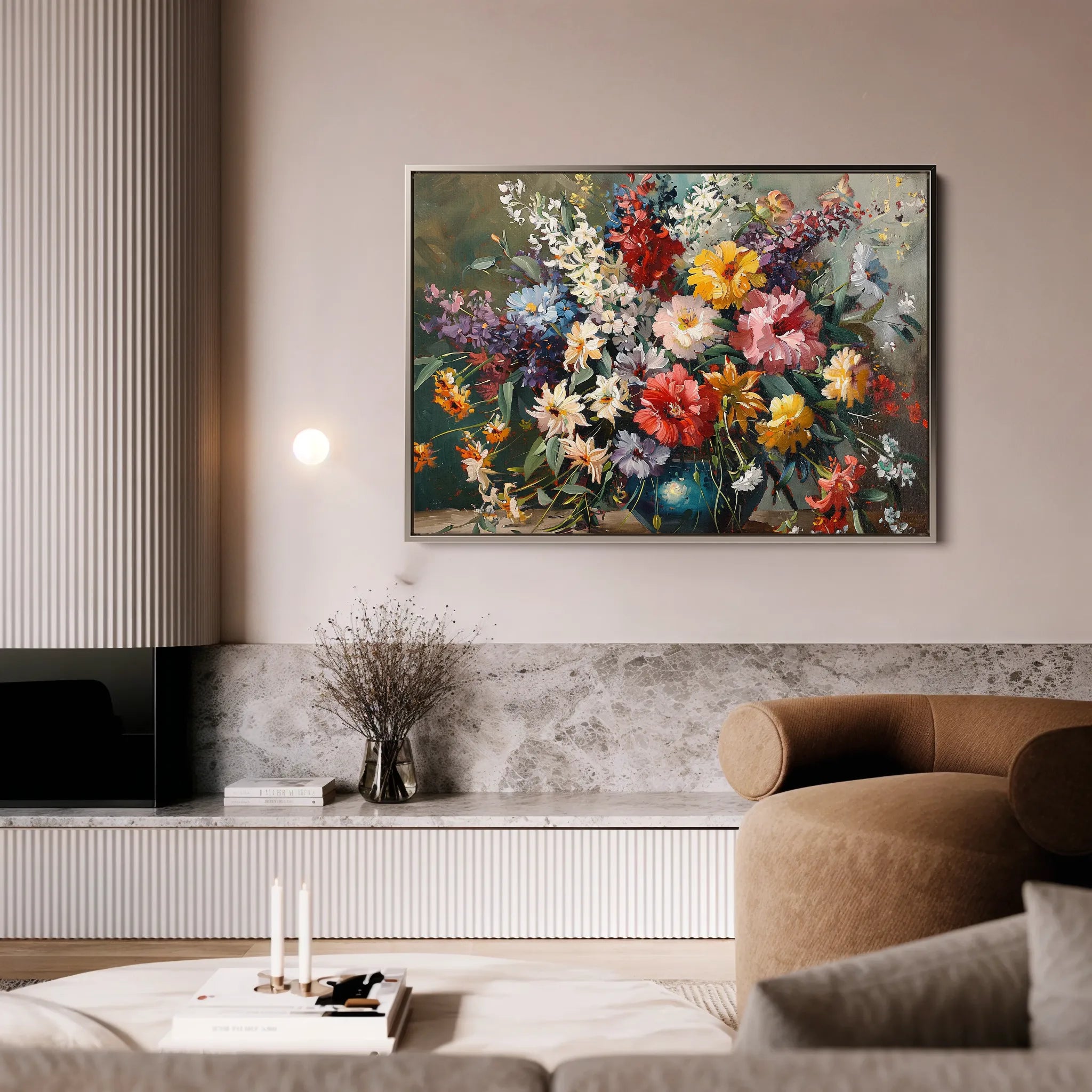 Floral 865 Canvas Art 18" x 24" / 45 x 60 cm / Black