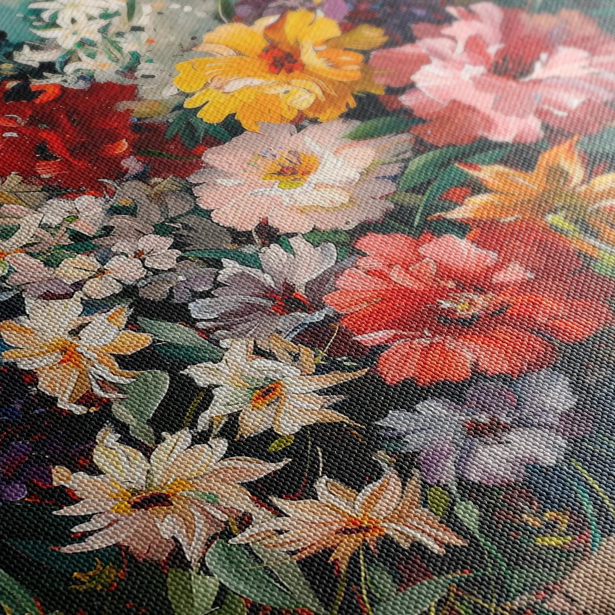 Floral 865 Canvas Art 18" x 24" / 45 x 60 cm / Black