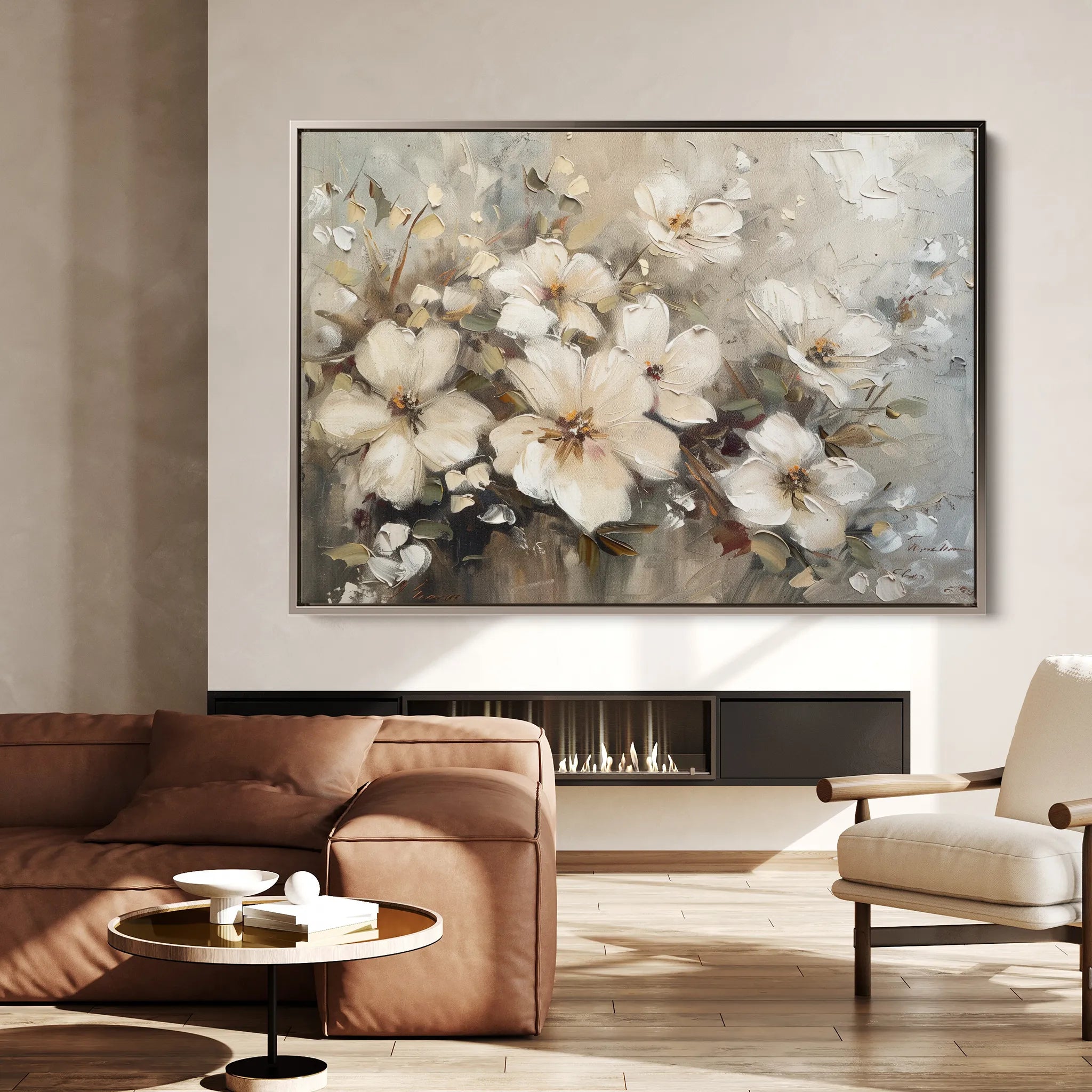 Floral 866 Canvas Art 18" x 24" / 45 x 60 cm / Black