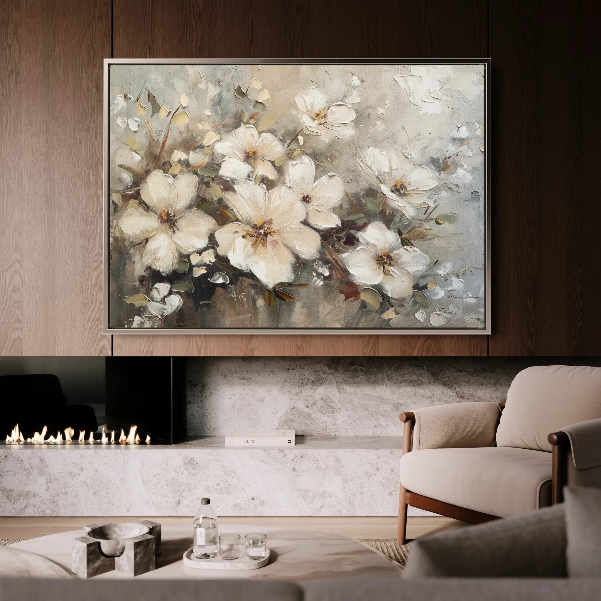 Floral 866 Canvas Art 18" x 24" / 45 x 60 cm / Black