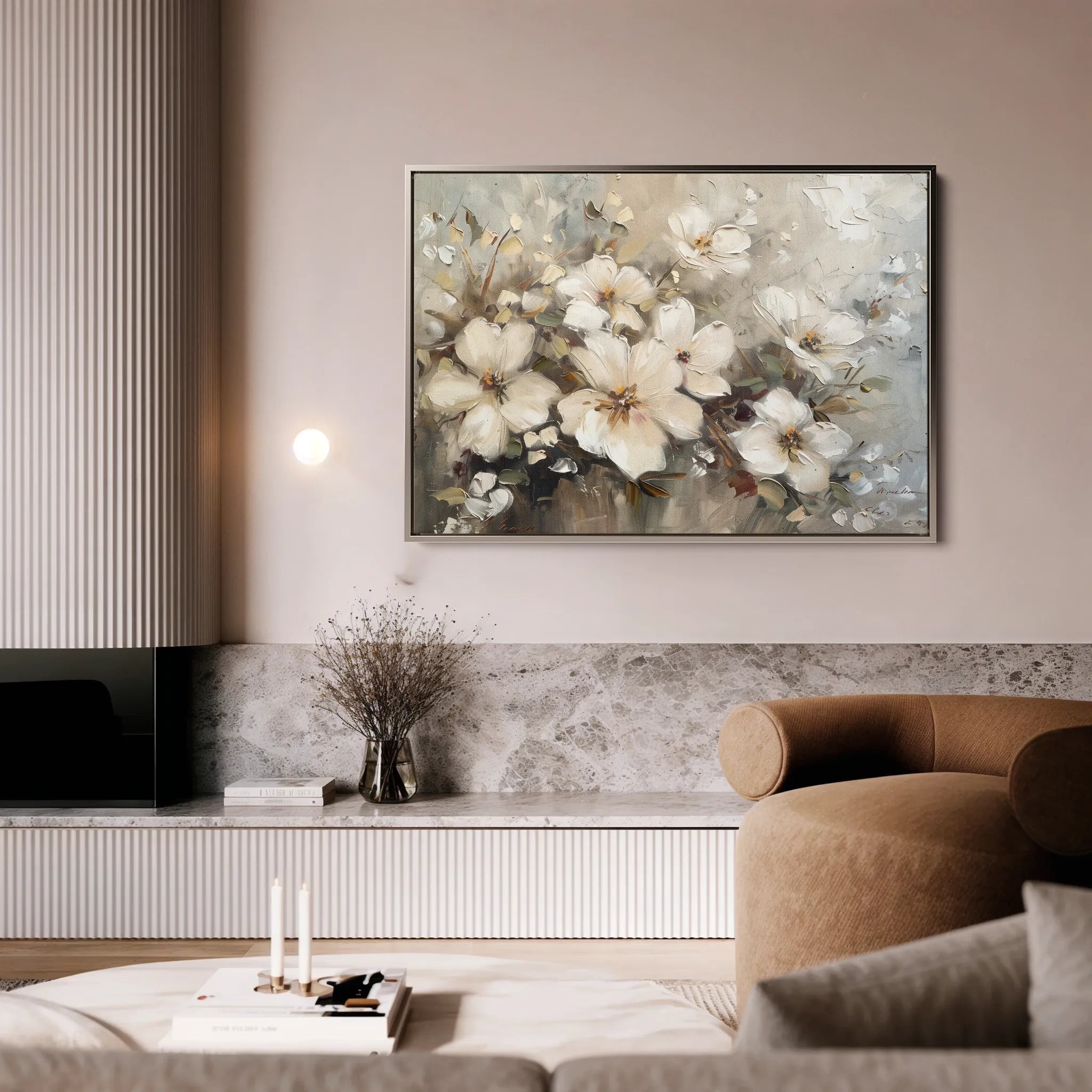 Floral 866 Canvas Art 18" x 24" / 45 x 60 cm / Black