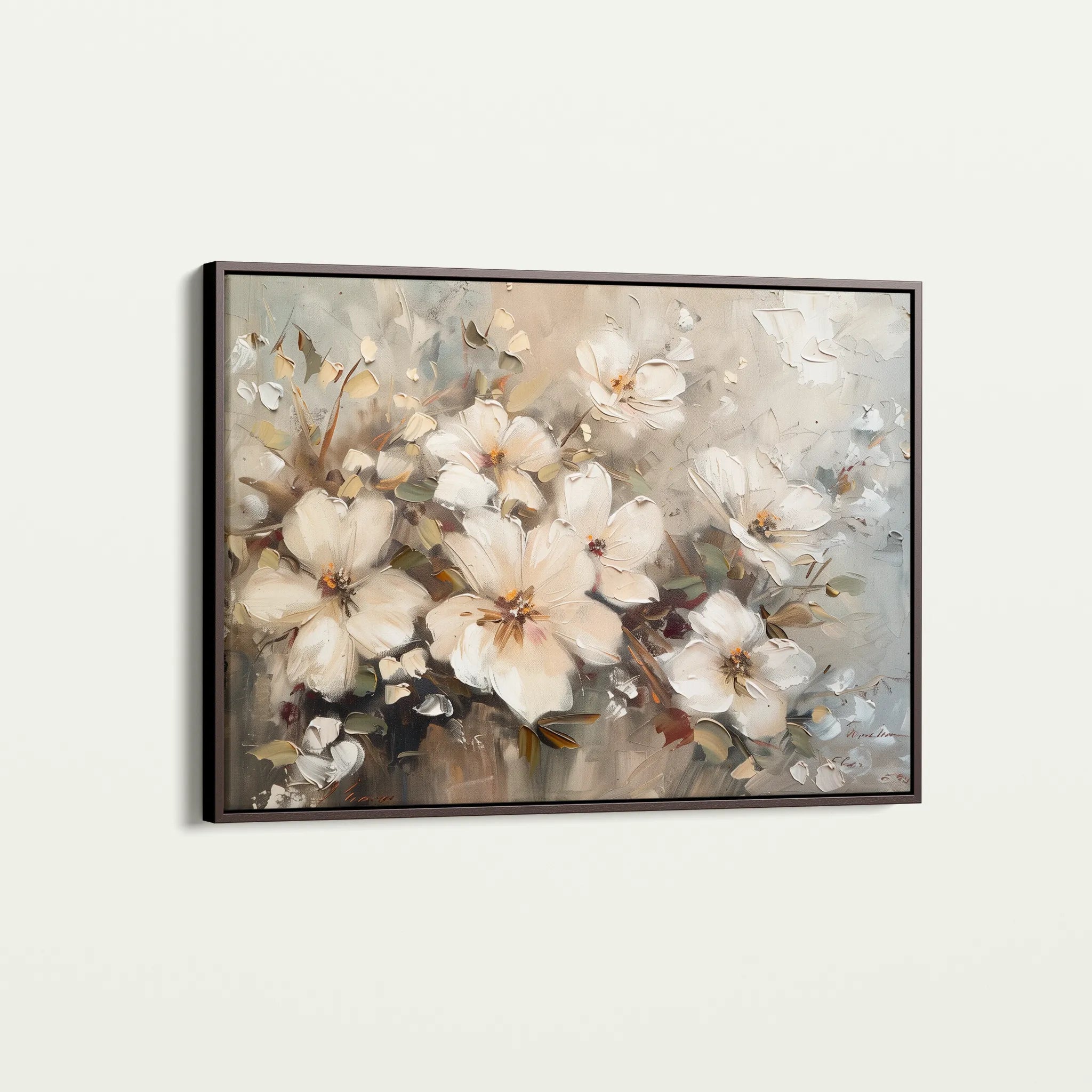 Floral 866 Canvas Art 18" x 24" / 45 x 60 cm / Black