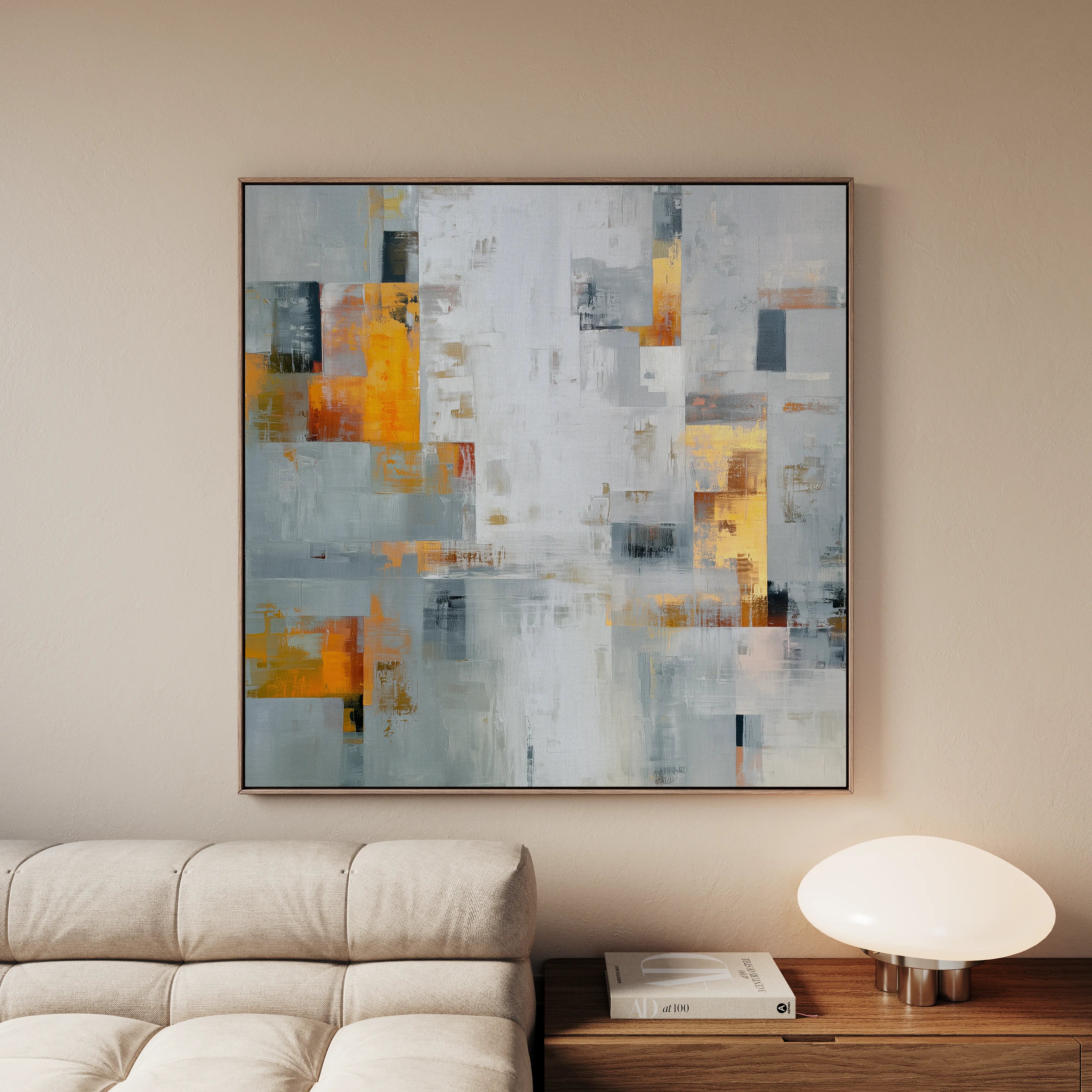 Abstract 867 Canvas Art 16" x 16" / 40 x 40 cm / Black