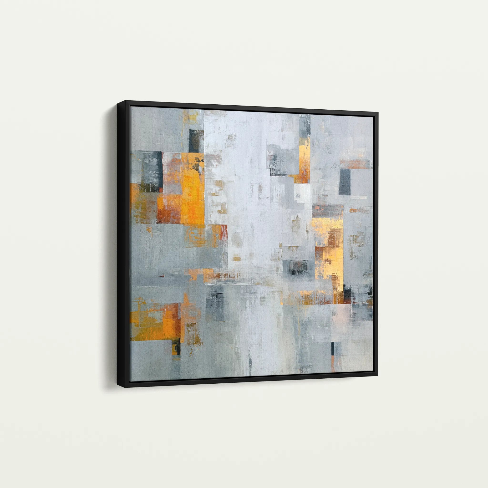 Abstract 867 Canvas Art 16" x 16" / 40 x 40 cm / Black
