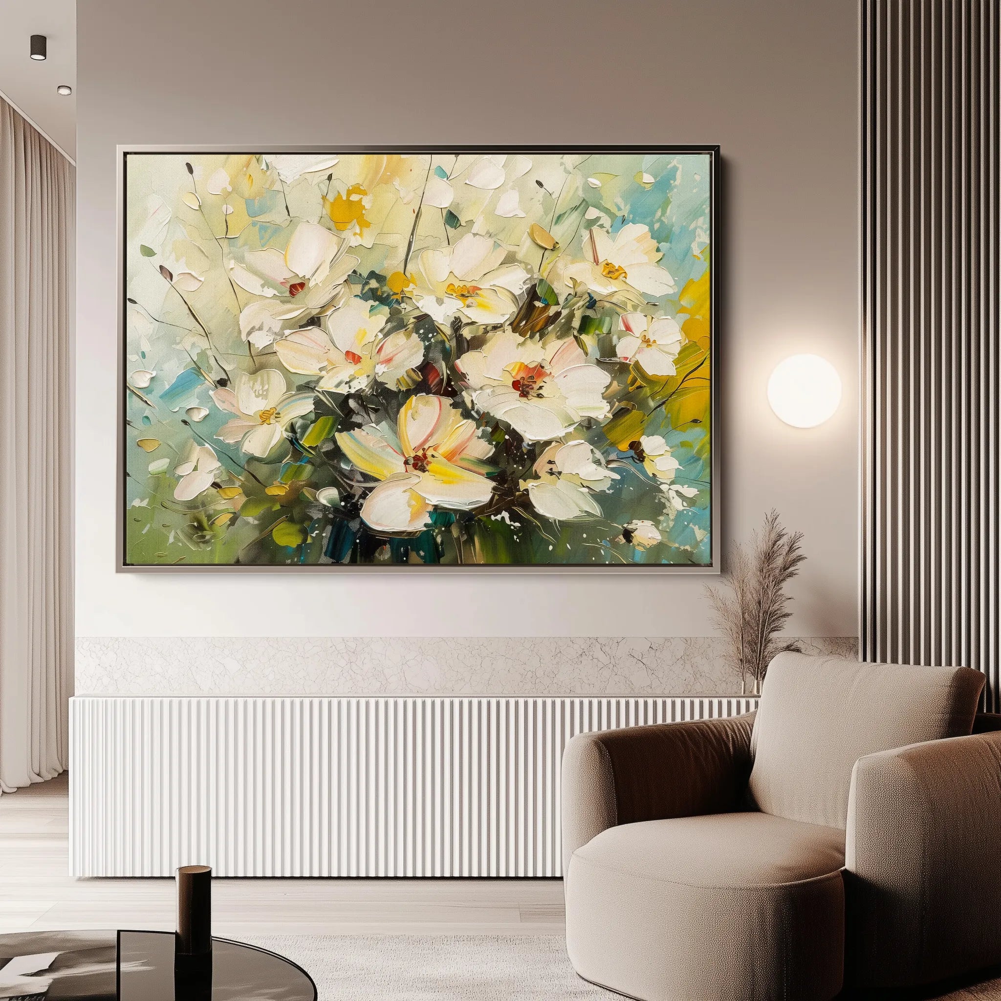 Floral 868 Canvas Art 18" x 24" / 45 x 60 cm / Black