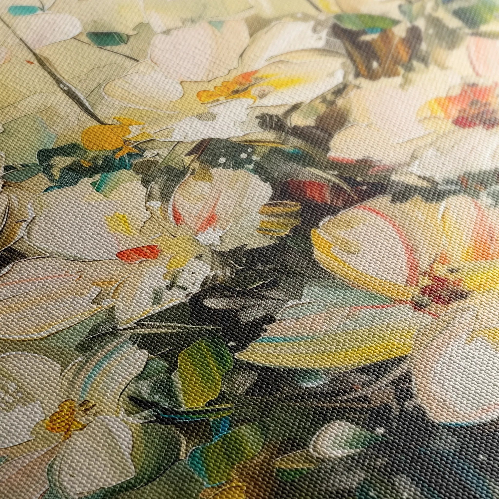 Floral 868 Canvas Art 18" x 24" / 45 x 60 cm / Black