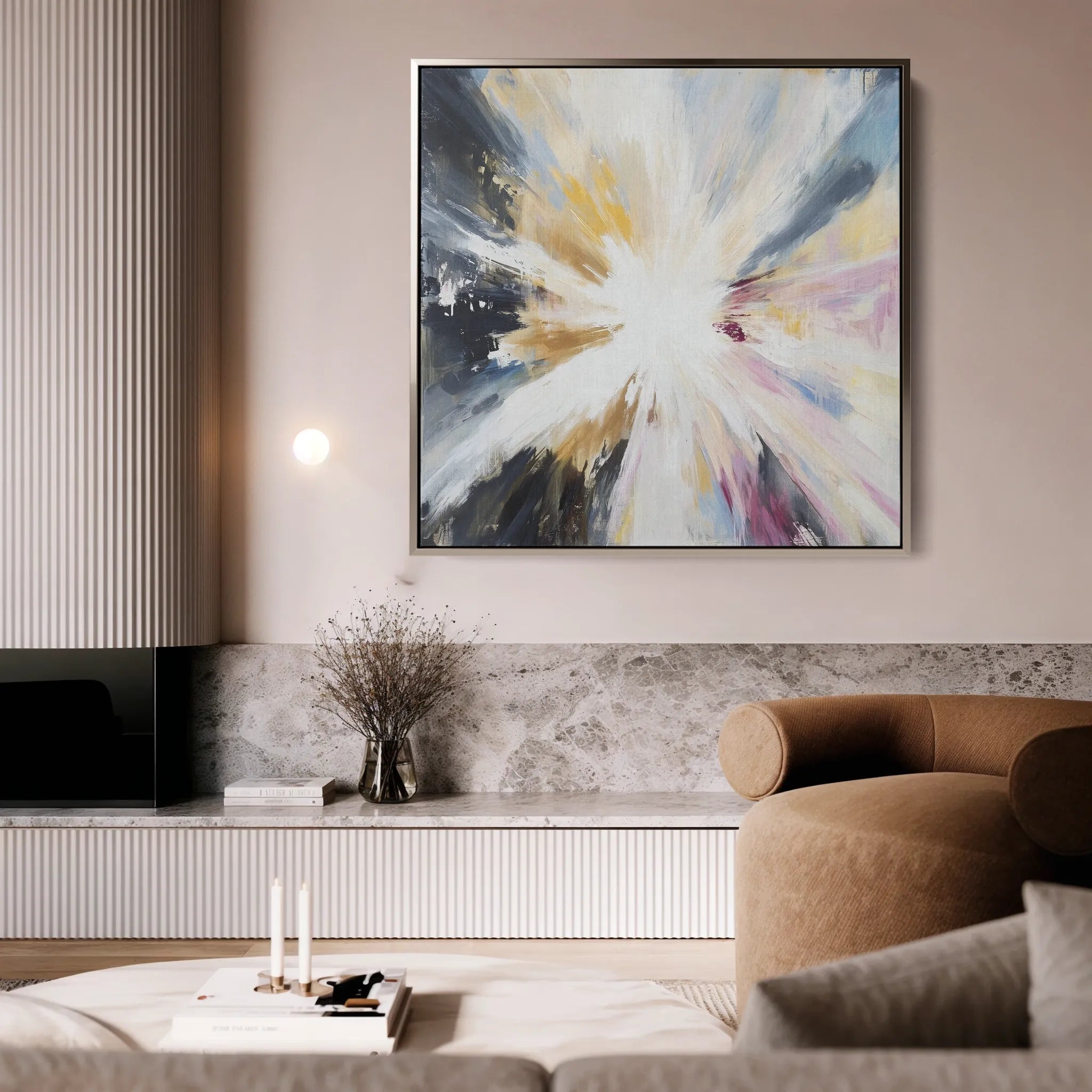 Abstract 869 Canvas Art 16" x 16" / 40 x 40 cm / Black