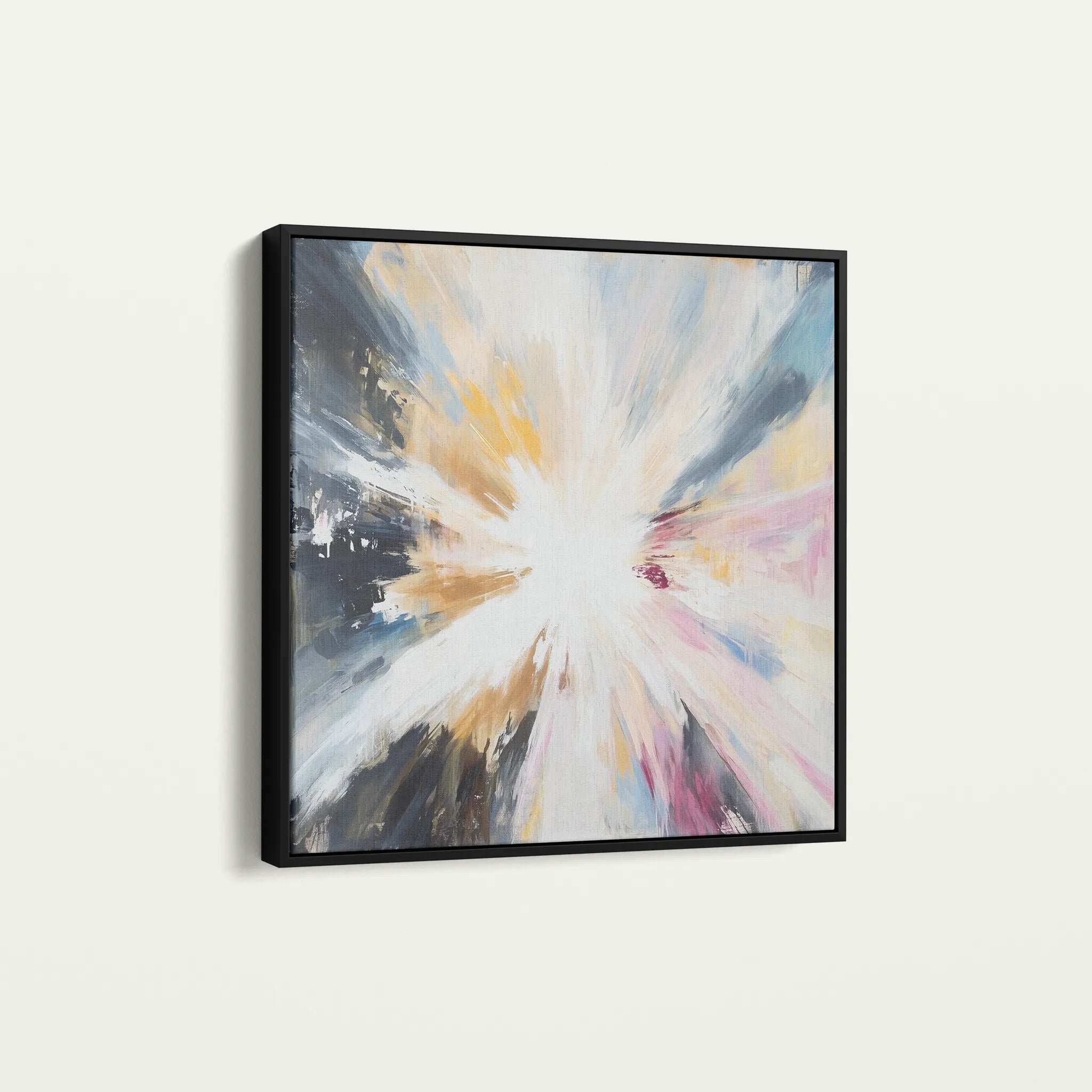 Abstract 869 Canvas Art 16" x 16" / 40 x 40 cm / Black