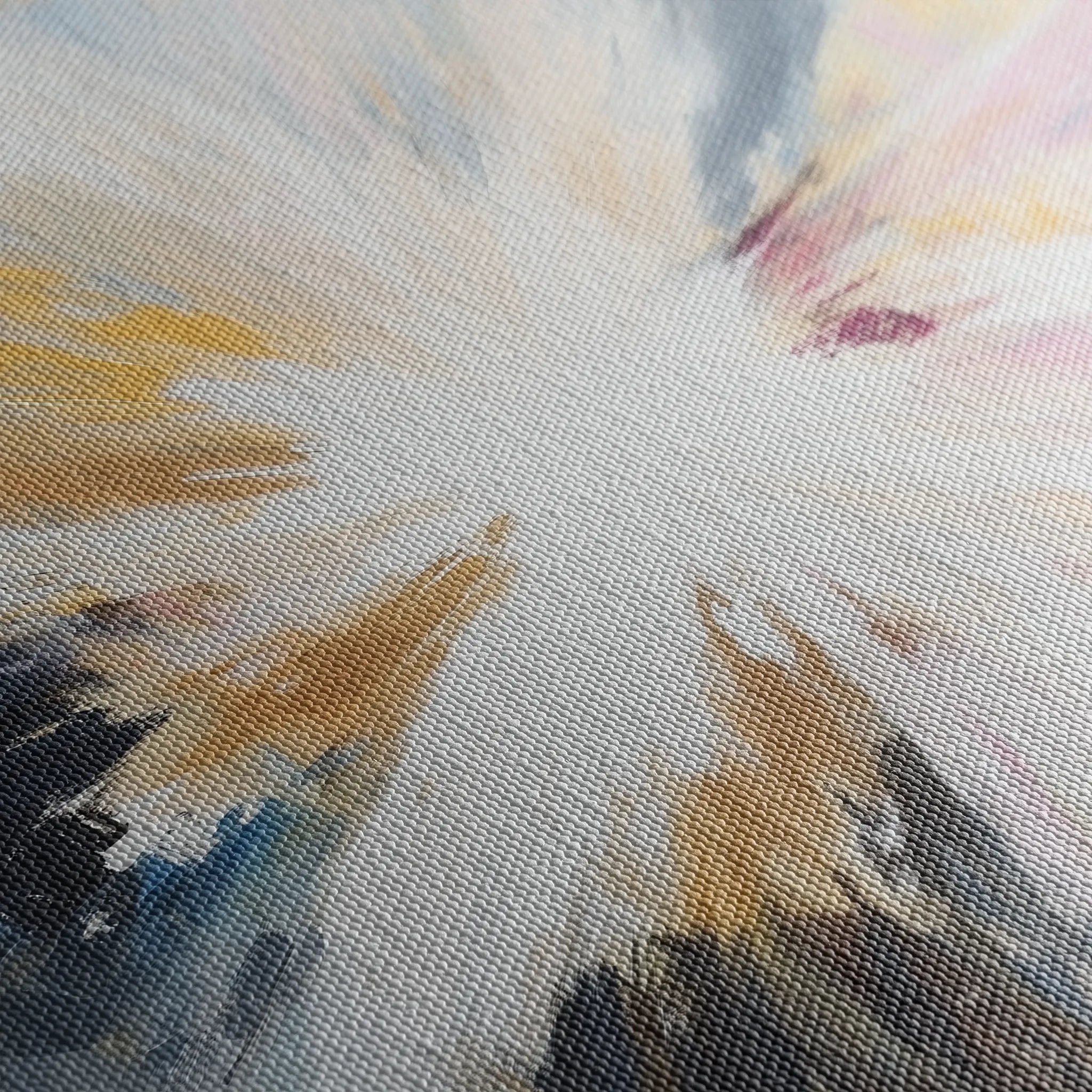Abstract 869 Canvas Art 16" x 16" / 40 x 40 cm / Black