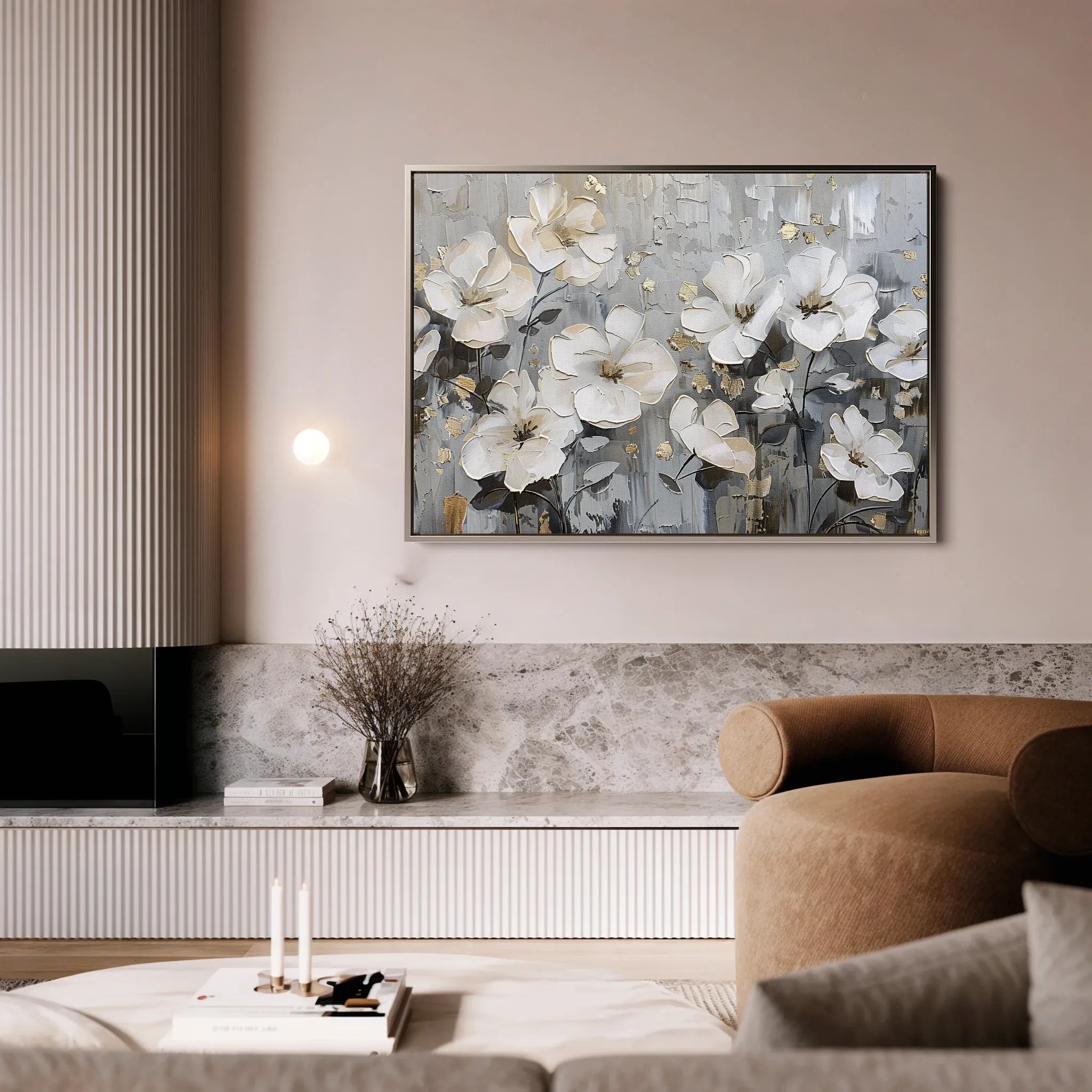 Floral 869 Canvas Art 18" x 24" / 45 x 60 cm / Black