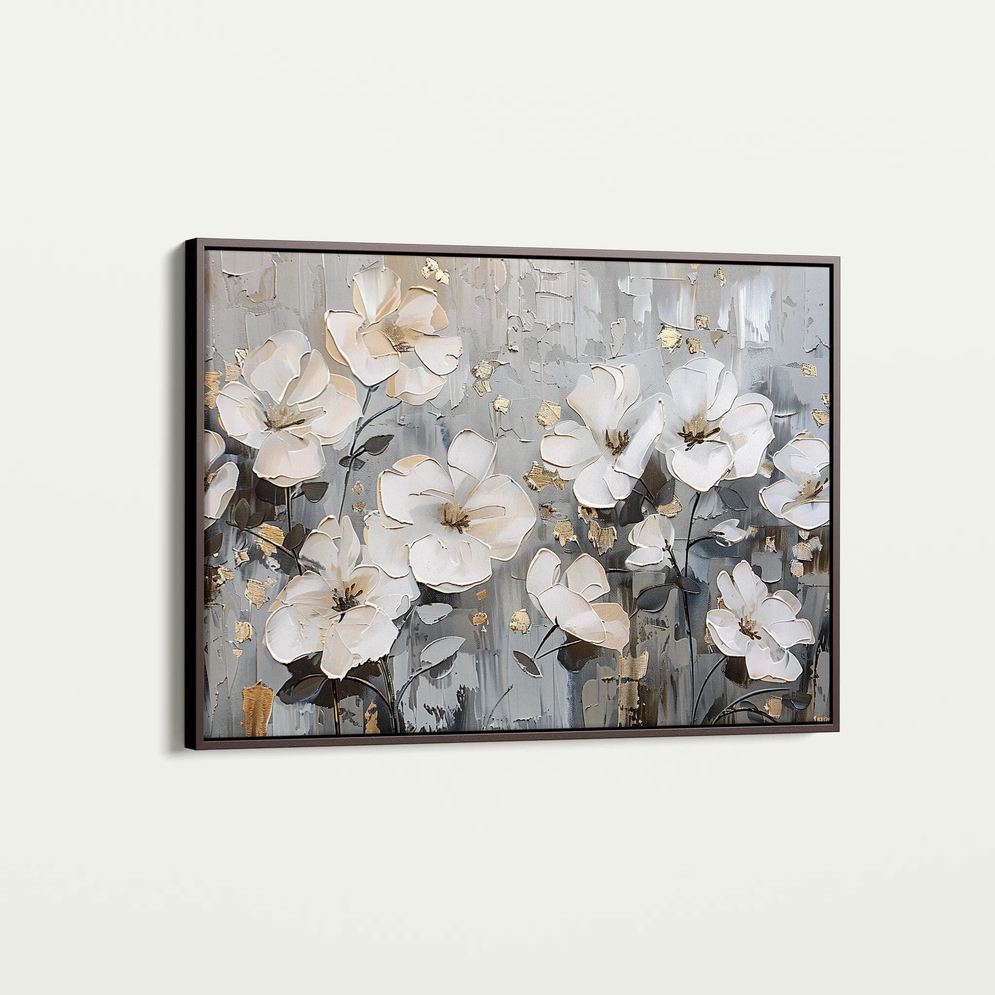 Floral 869 Canvas Art 18" x 24" / 45 x 60 cm / Black
