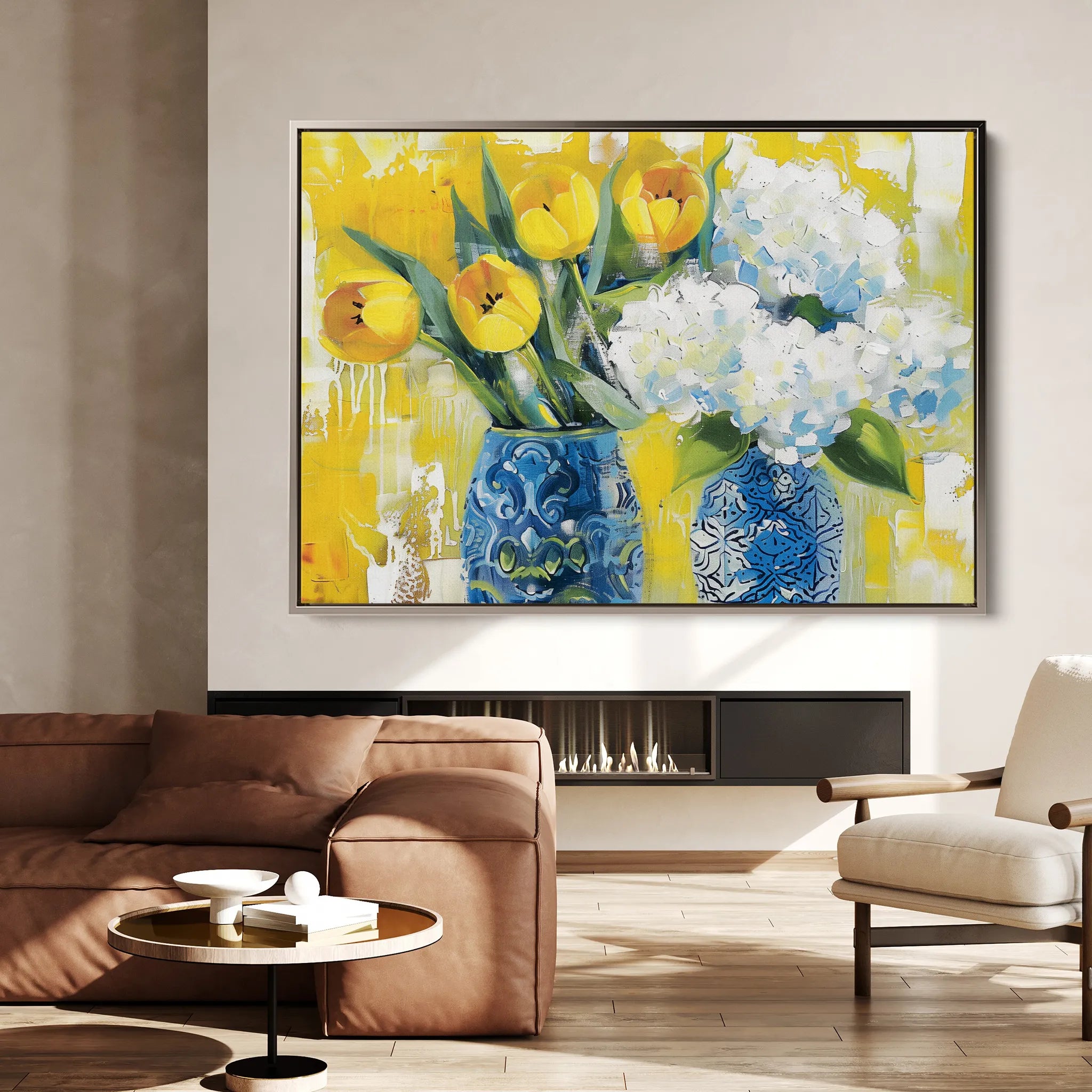 Floral 870 Canvas Art 18" x 24" / 45 x 60 cm / Black
