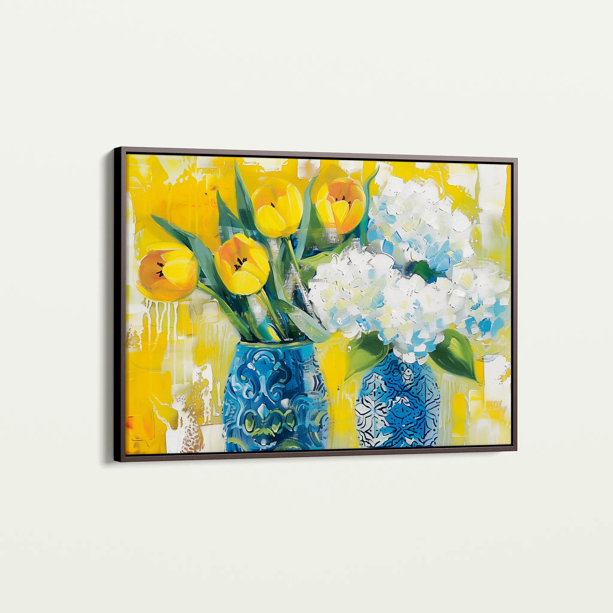 Floral 870 Canvas Art 18" x 24" / 45 x 60 cm / Black