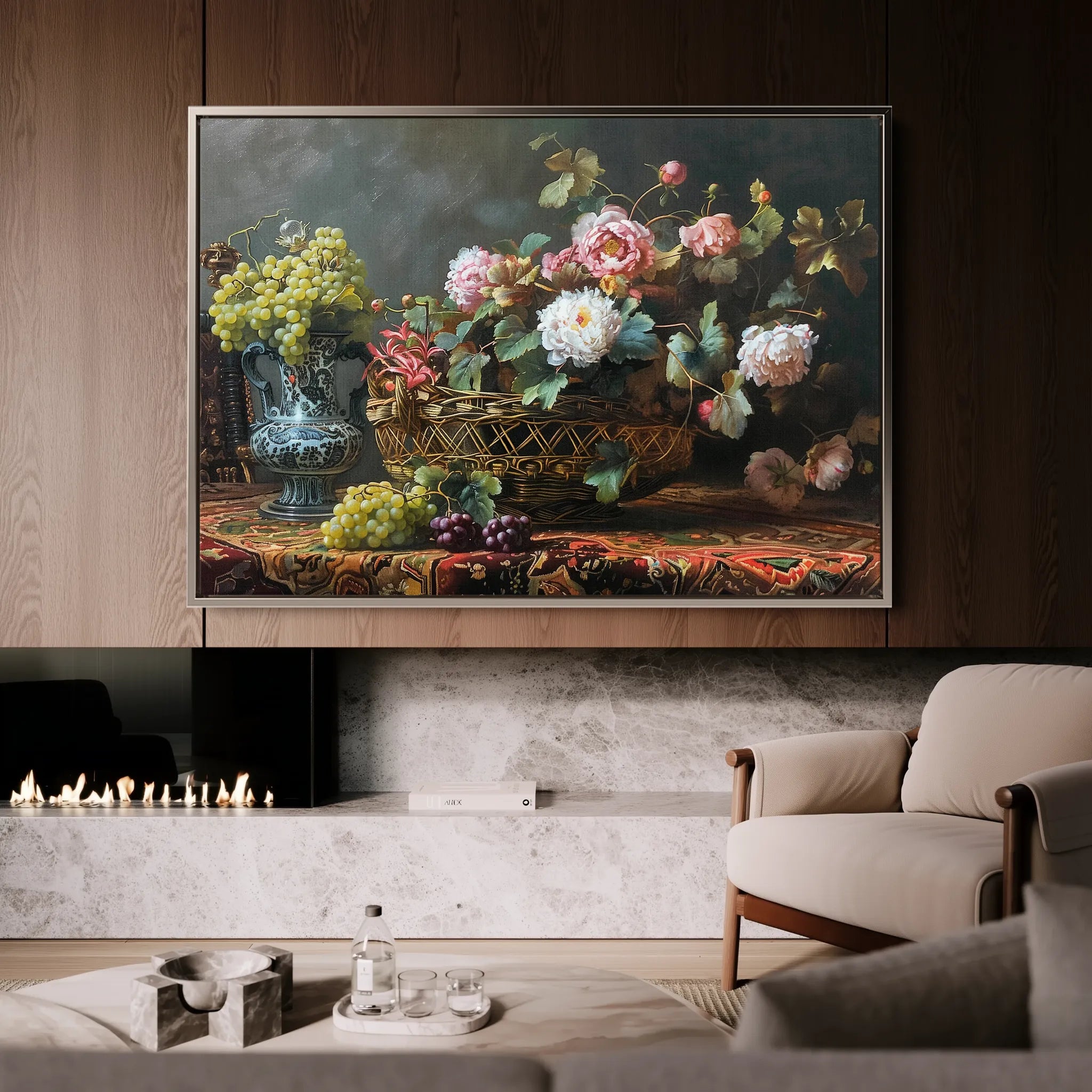 Floral 871 Canvas Art 18" x 24" / 45 x 60 cm / Black
