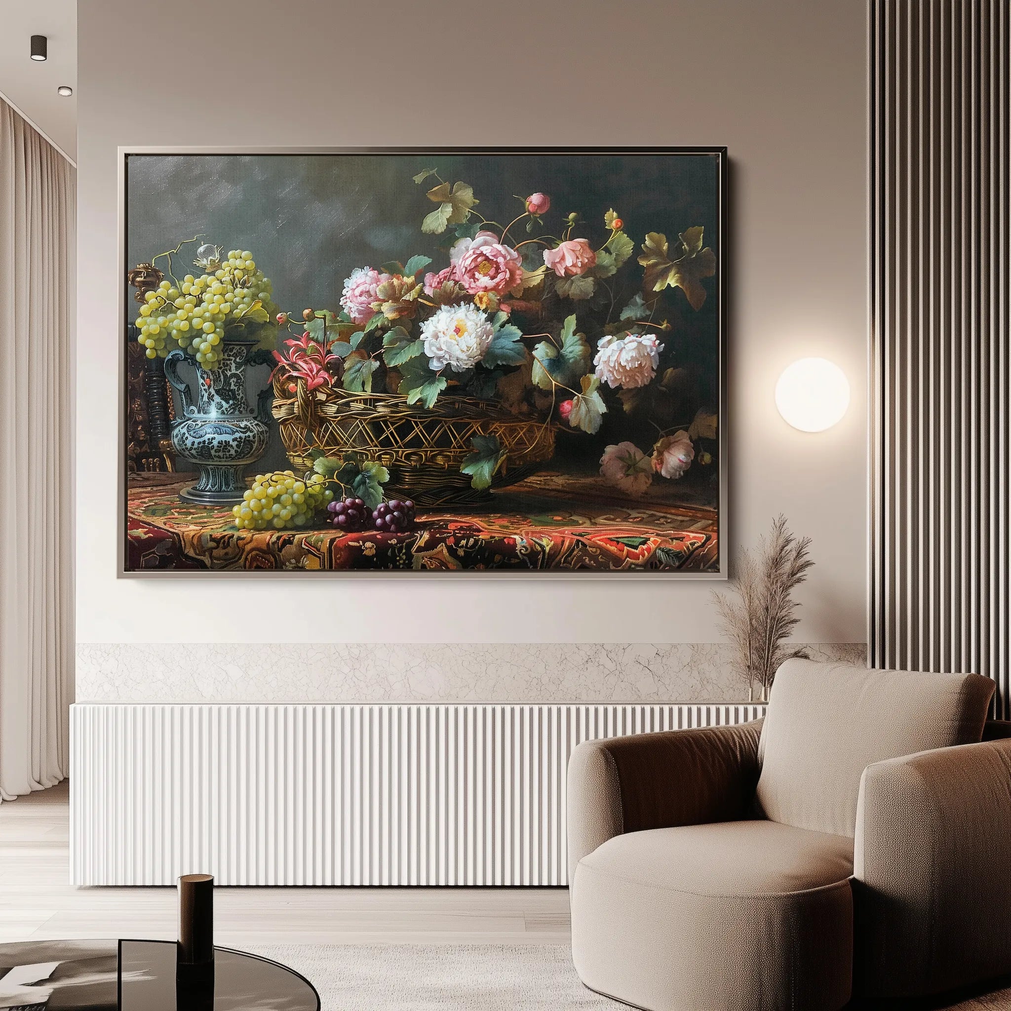 Floral 871 Canvas Art 18" x 24" / 45 x 60 cm / Black