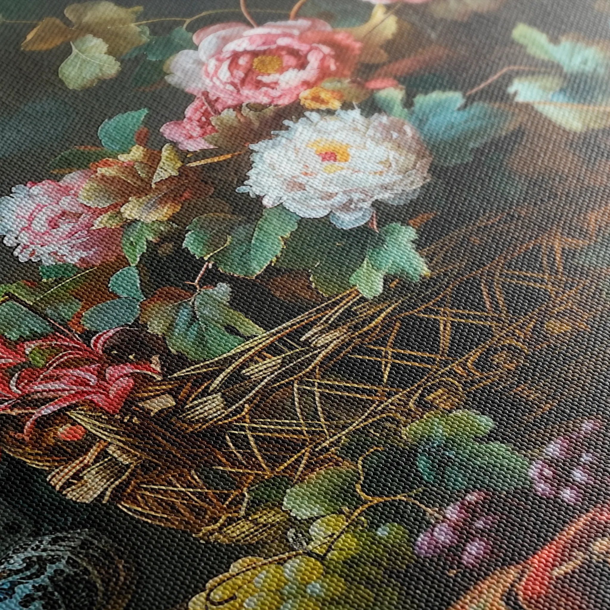 Floral 871 Canvas Art 18" x 24" / 45 x 60 cm / Black
