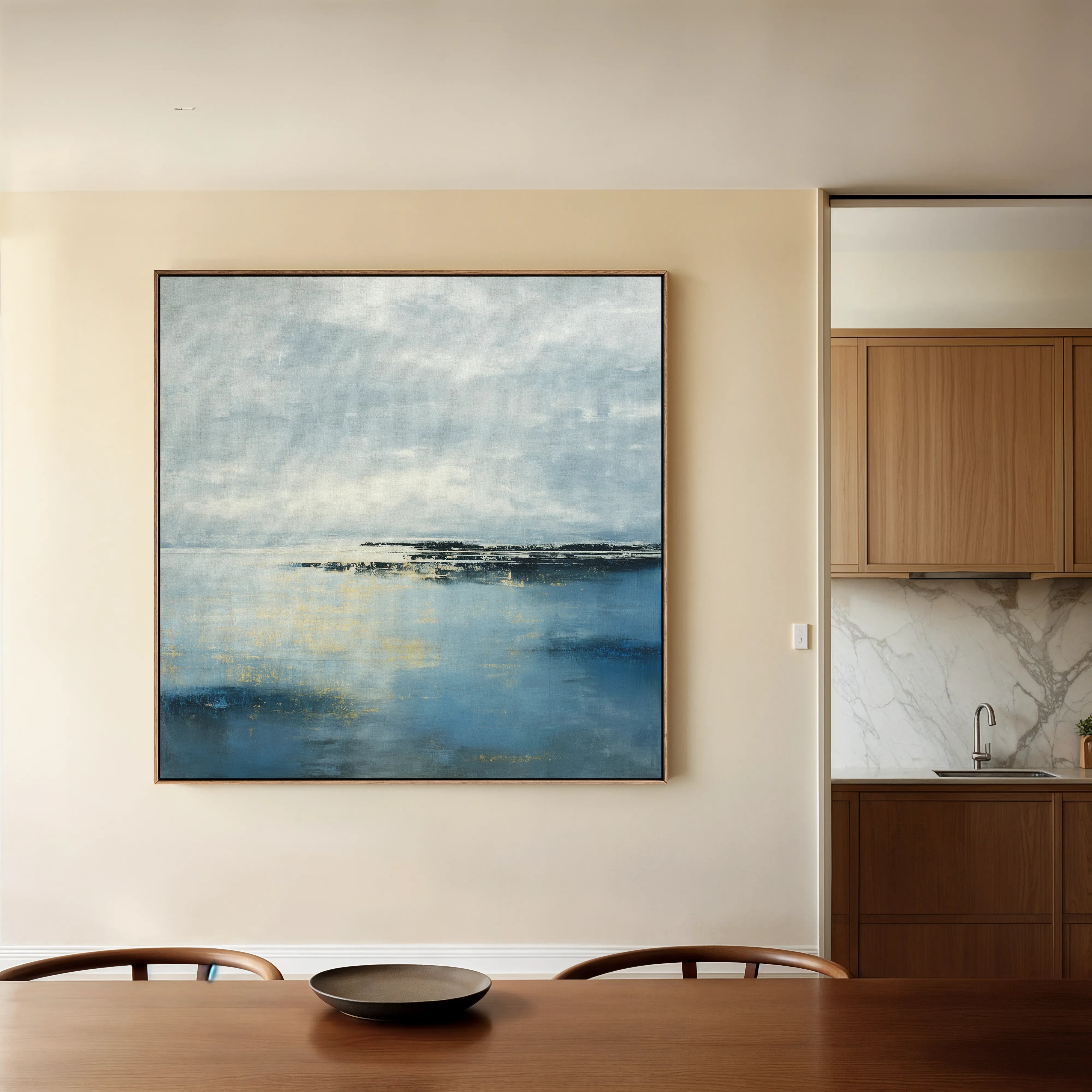Abstract 872 Canvas Art 16" x 16" / 40 x 40 cm / Black