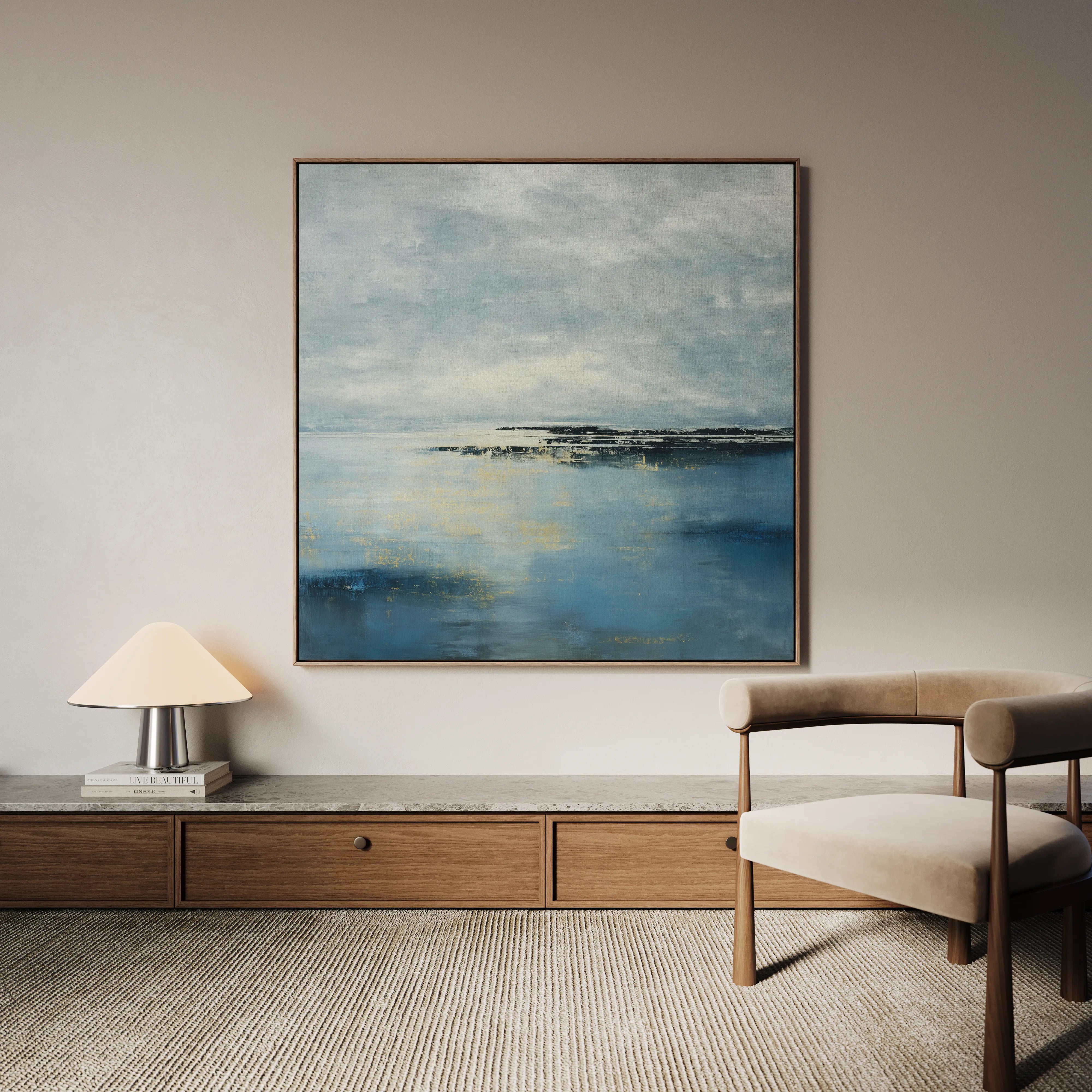 Abstract 872 Canvas Art 16" x 16" / 40 x 40 cm / Black
