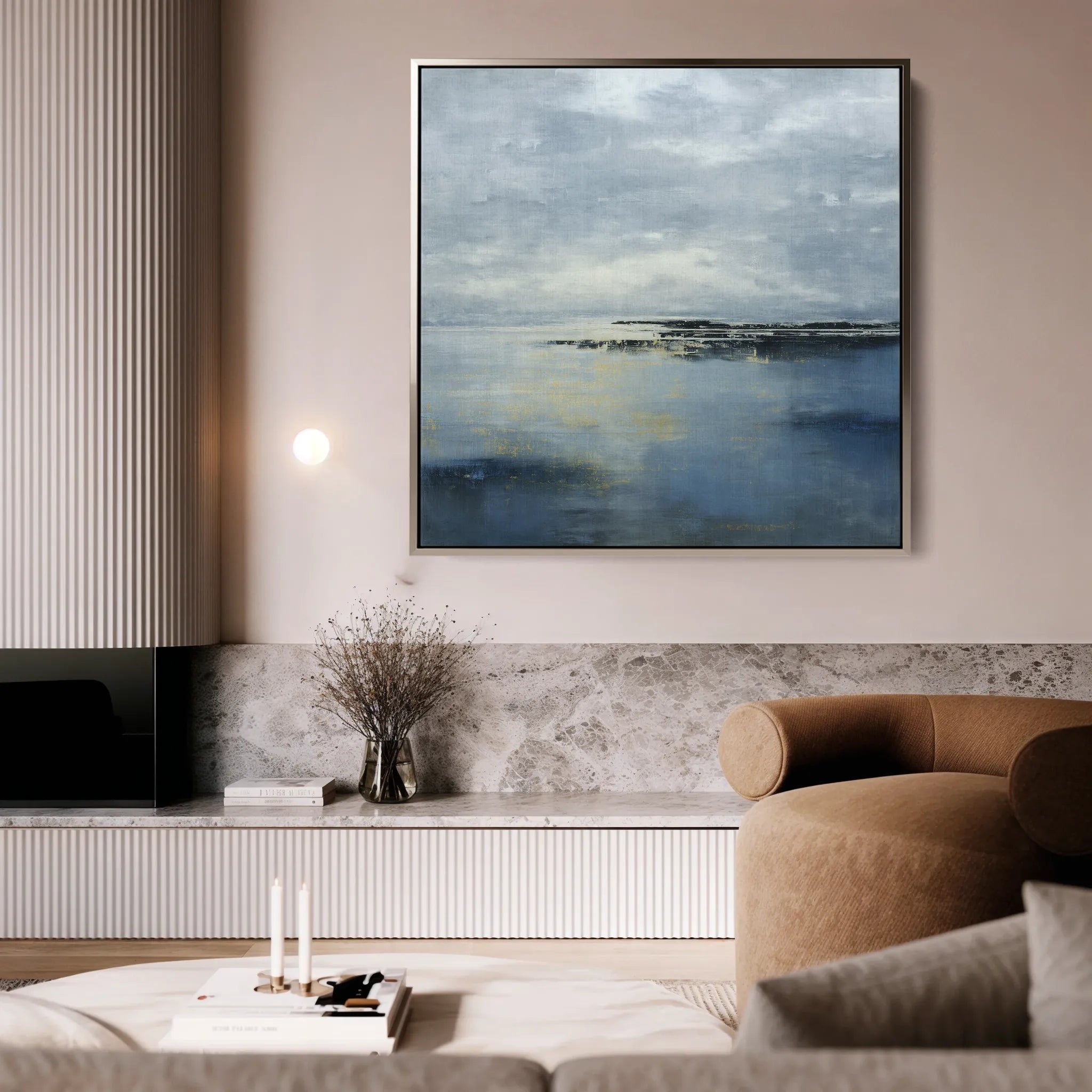 Abstract 872 Canvas Art 16" x 16" / 40 x 40 cm / Black