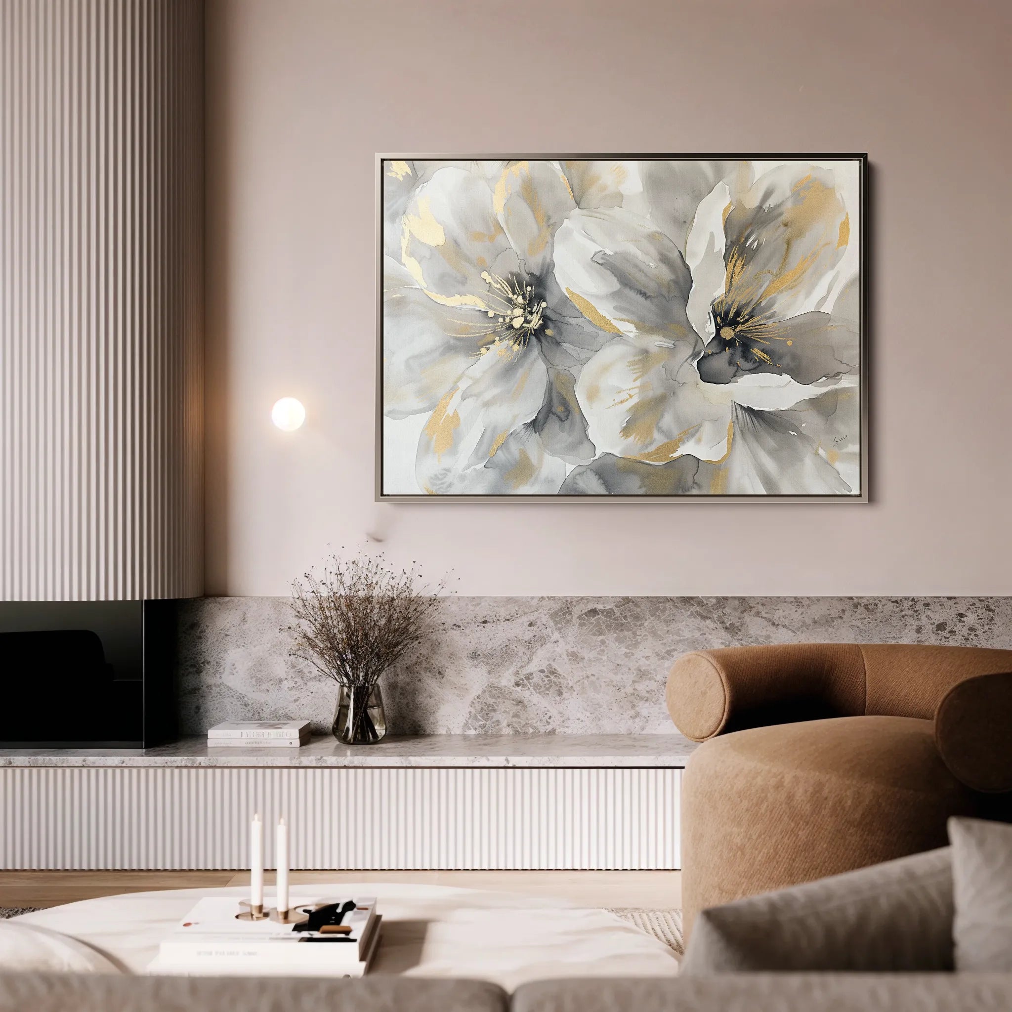Floral 872 Canvas Art 18" x 24" / 45 x 60 cm / Black