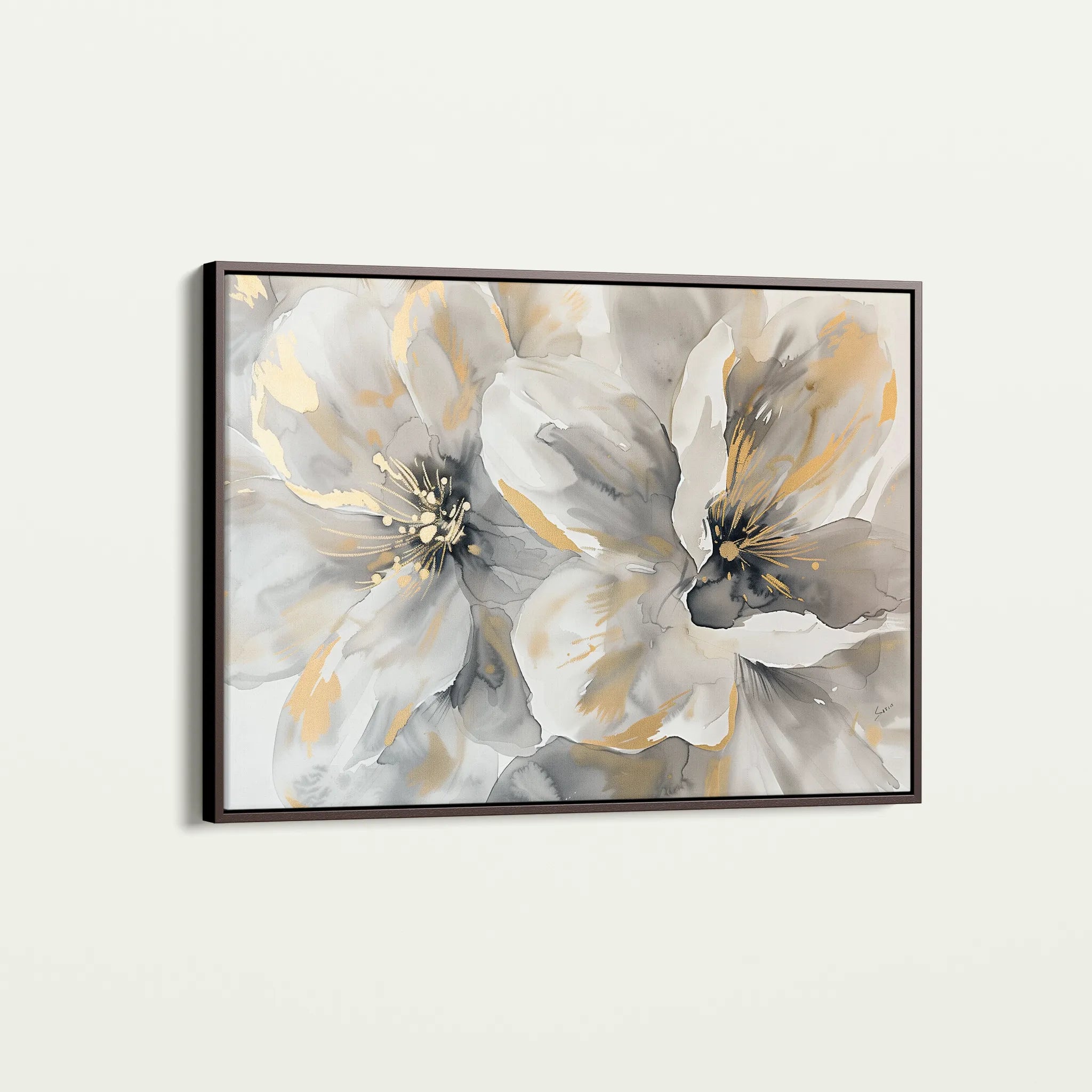 Floral 872 Canvas Art 18" x 24" / 45 x 60 cm / Black