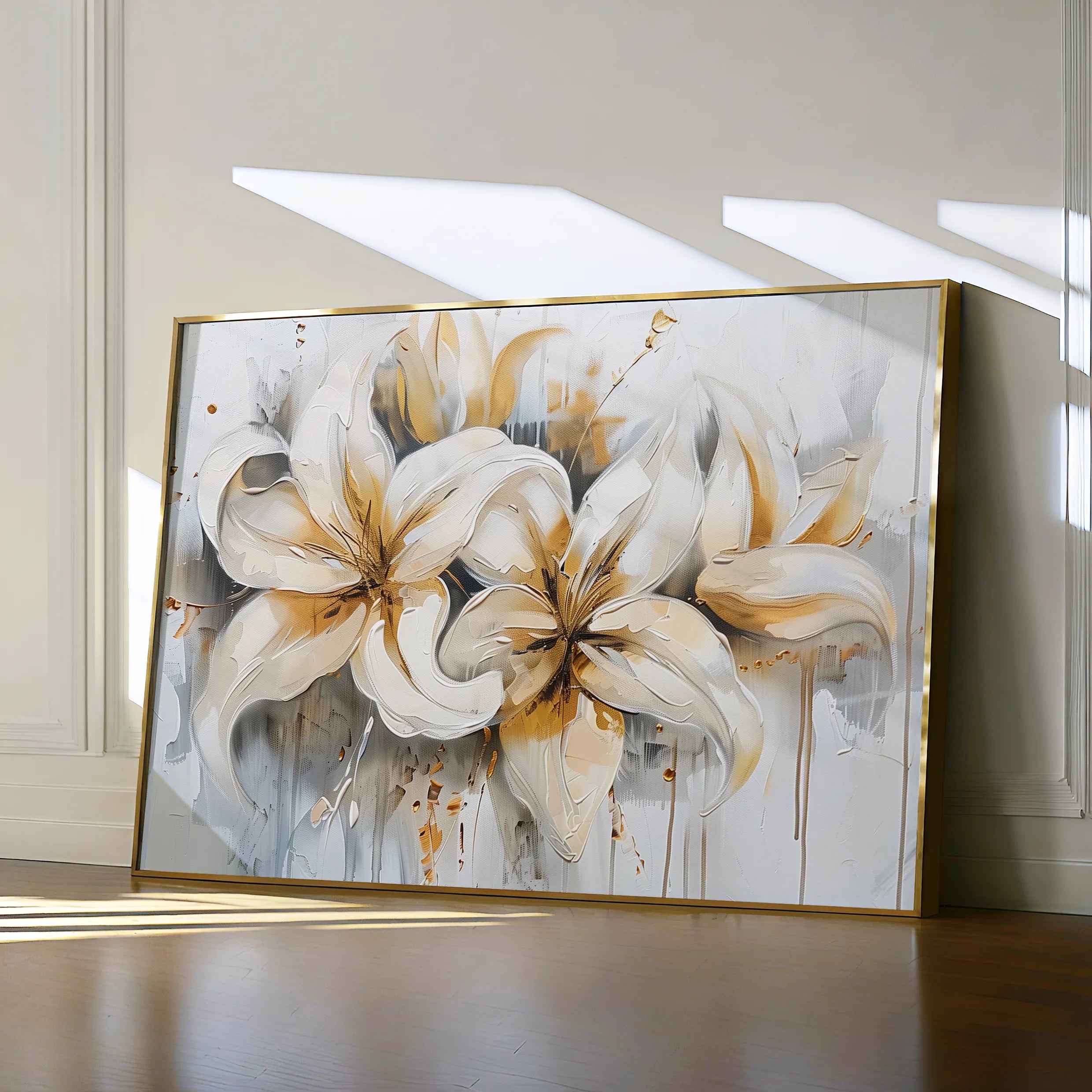 Floral 873 Canvas Art 18" x 24" / 45 x 60 cm / Black