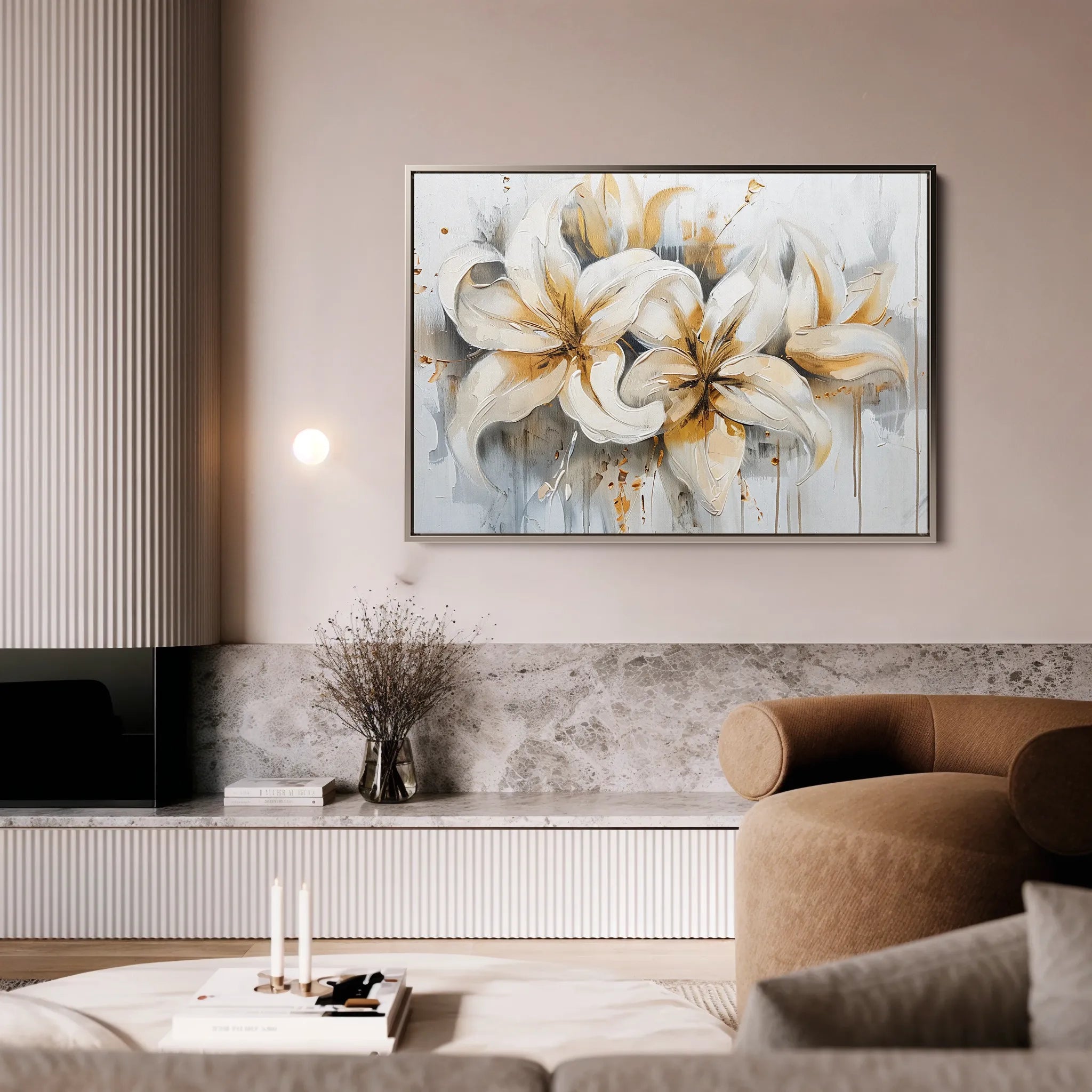 Floral 873 Canvas Art 18" x 24" / 45 x 60 cm / Black
