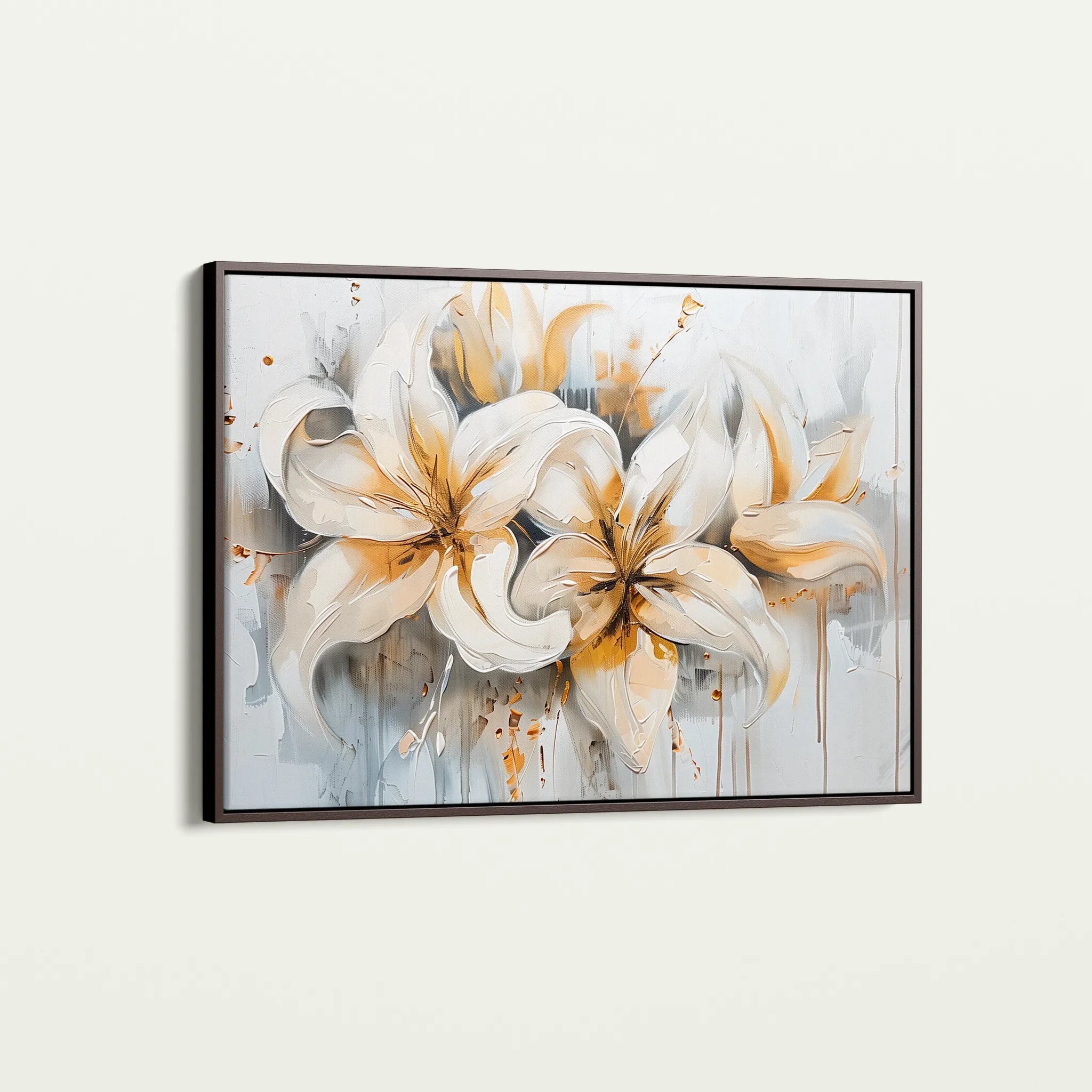 Floral 873 Canvas Art 18" x 24" / 45 x 60 cm / Black