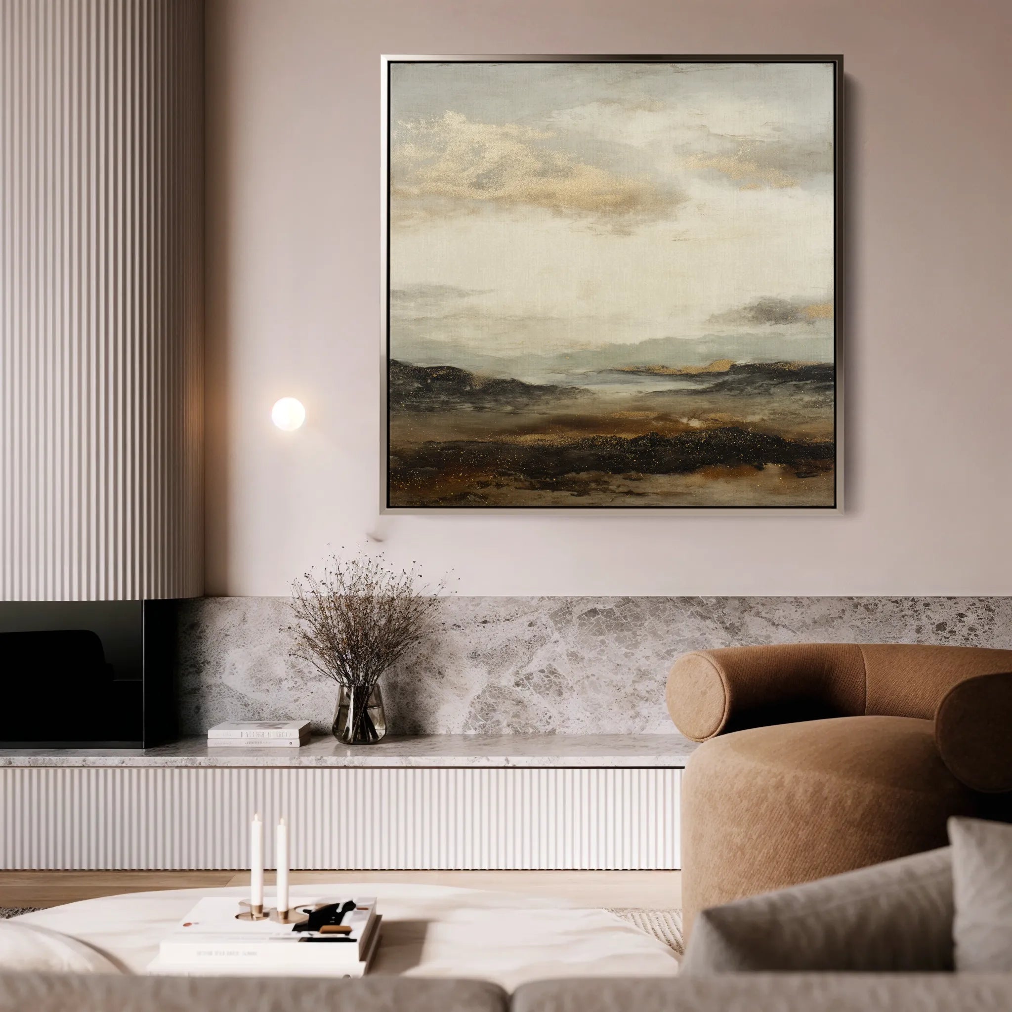 Abstract 874 Canvas Art 16" x 16" / 40 x 40 cm / Black