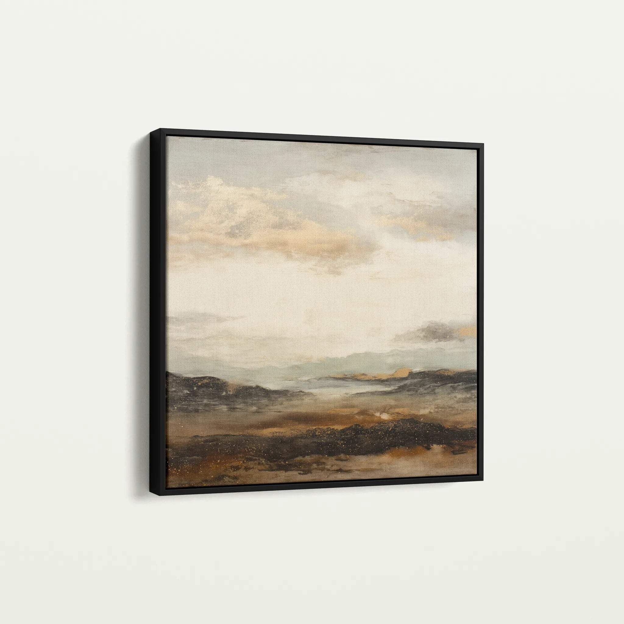 Abstract 874 Canvas Art 16" x 16" / 40 x 40 cm / Black