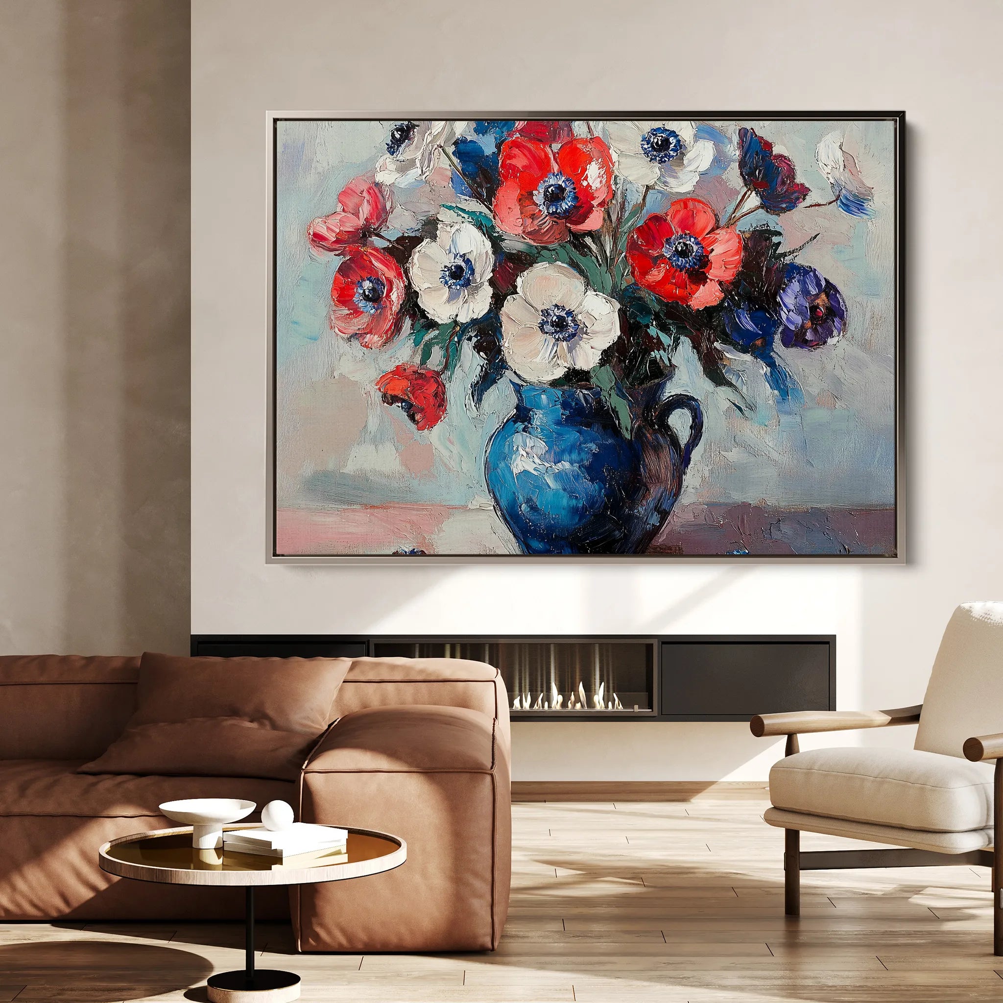 Floral 874 Canvas Art 18" x 24" / 45 x 60 cm / Black