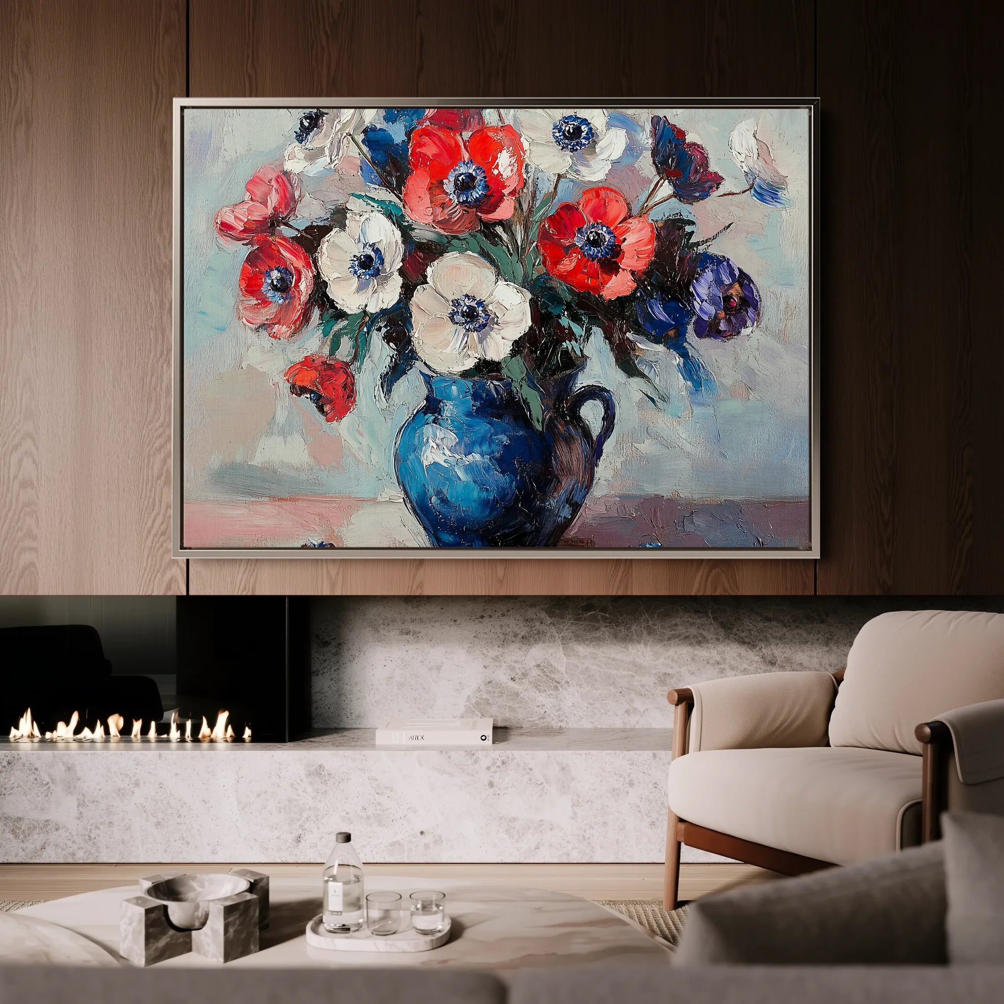 Floral 874 Canvas Art 18" x 24" / 45 x 60 cm / Black