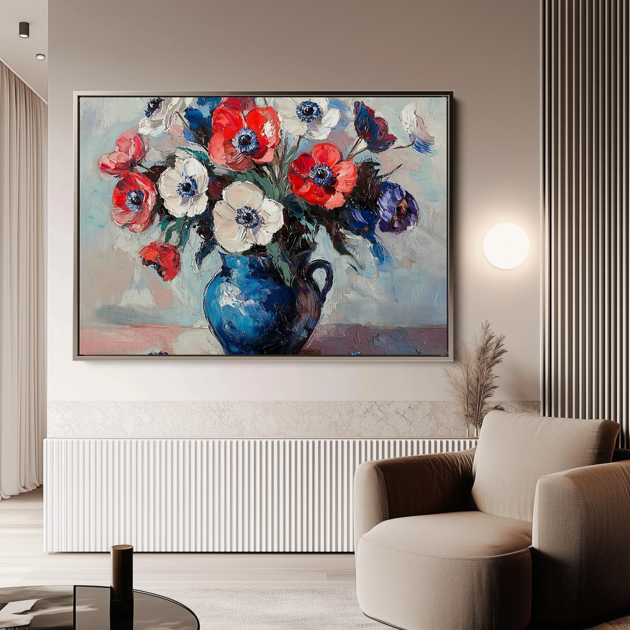 Floral 874 Canvas Art 18" x 24" / 45 x 60 cm / Black