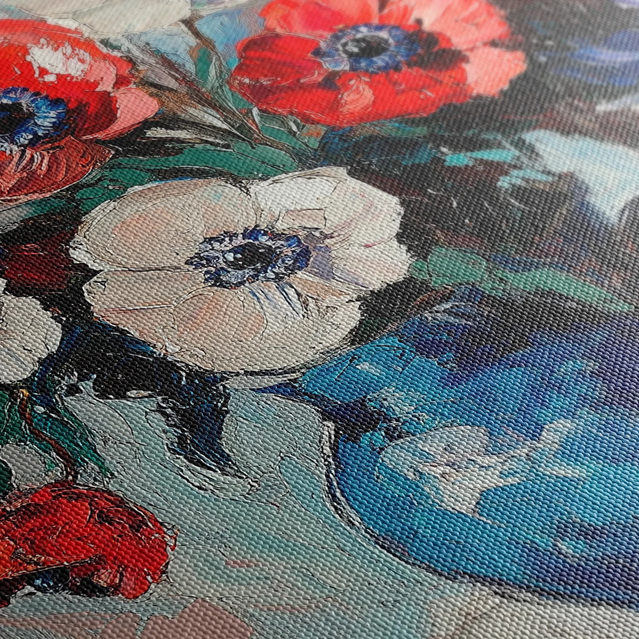 Floral 874 Canvas Art 18" x 24" / 45 x 60 cm / Black