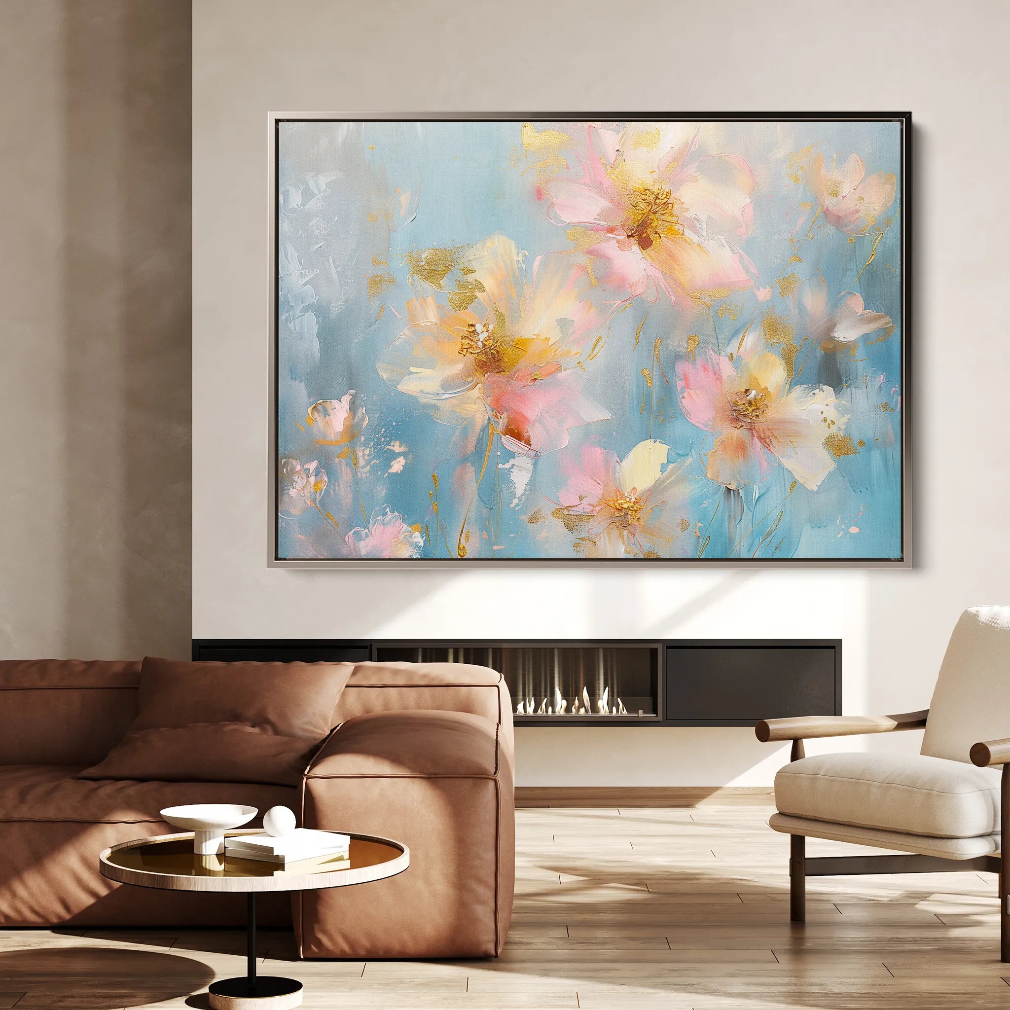 Floral 875 Canvas Art 18" x 24" / 45 x 60 cm / Black
