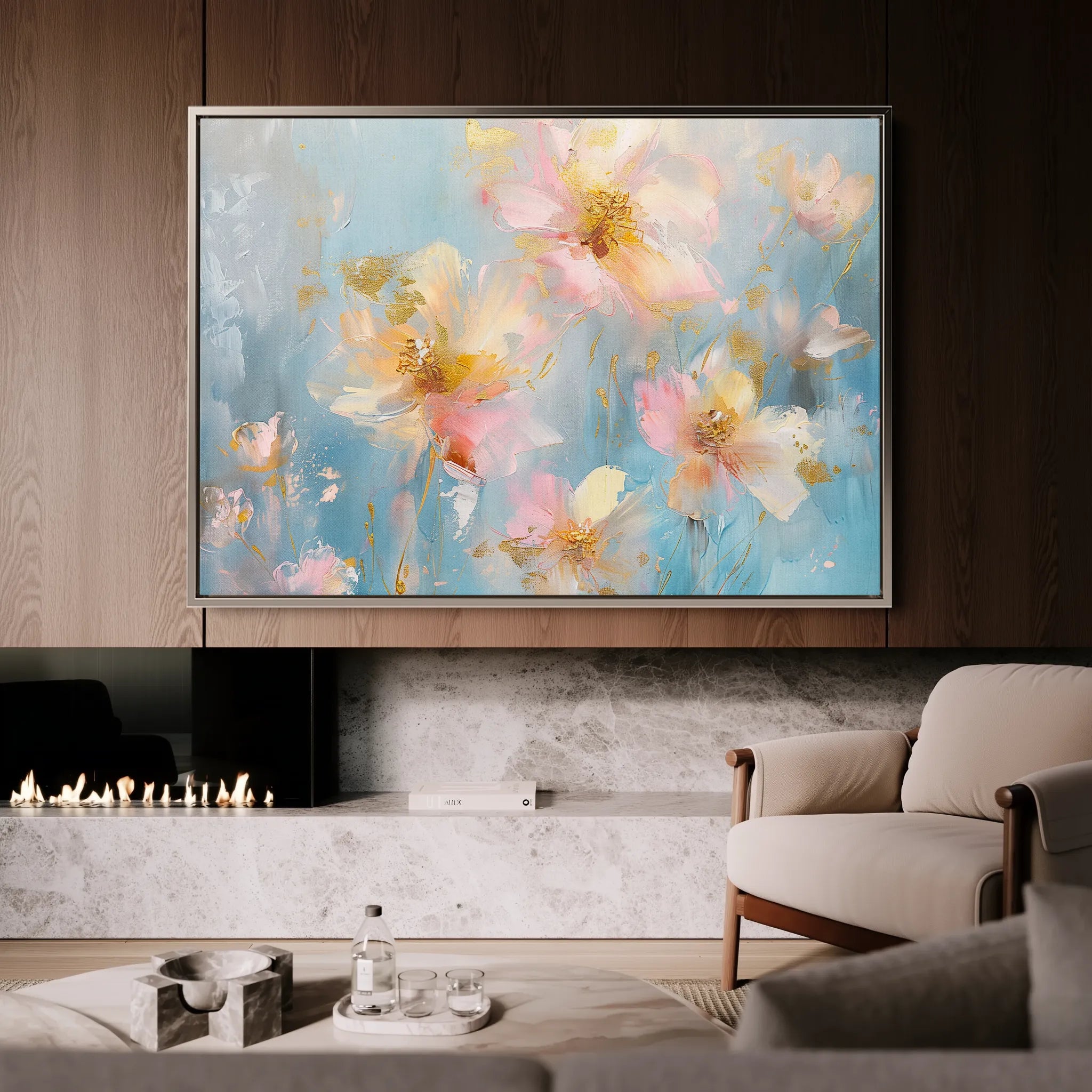 Floral 875 Canvas Art 18" x 24" / 45 x 60 cm / Black