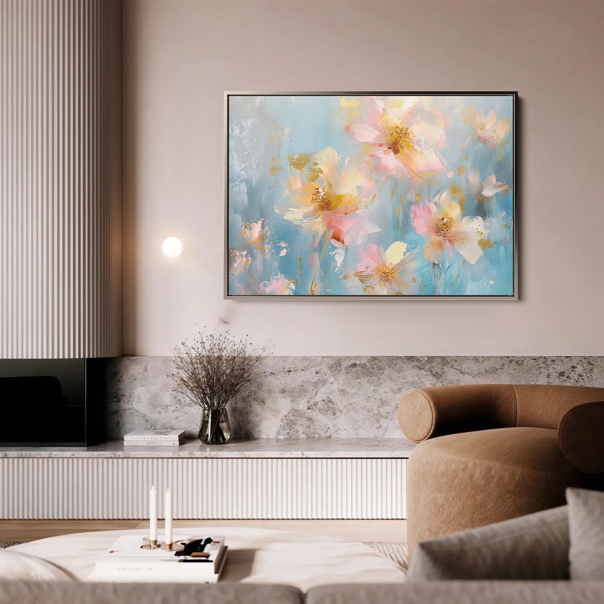 Floral 875 Canvas Art 18" x 24" / 45 x 60 cm / Black