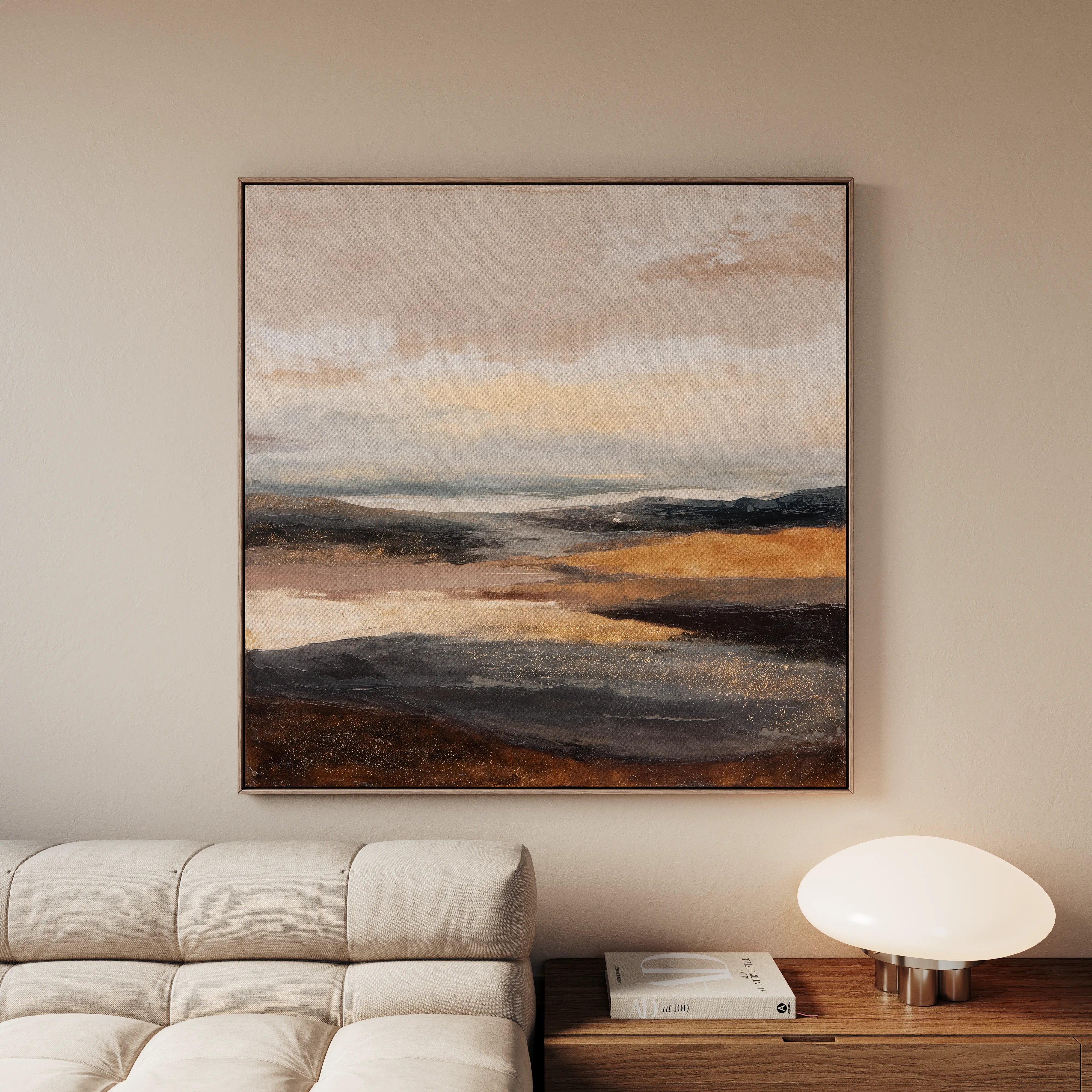 Abstract 876 Canvas Art 16" x 16" / 40 x 40 cm / Black